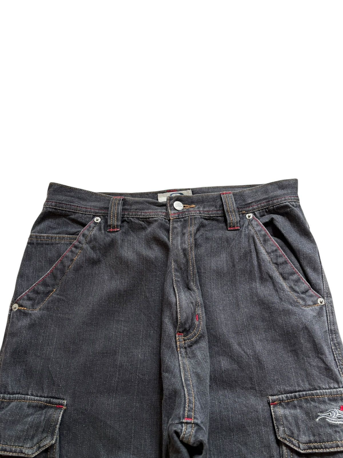 Japanese Brand Vintage Piko Distressed Baggy Cargo Jeans Size US 31 - 4 Thumbnail