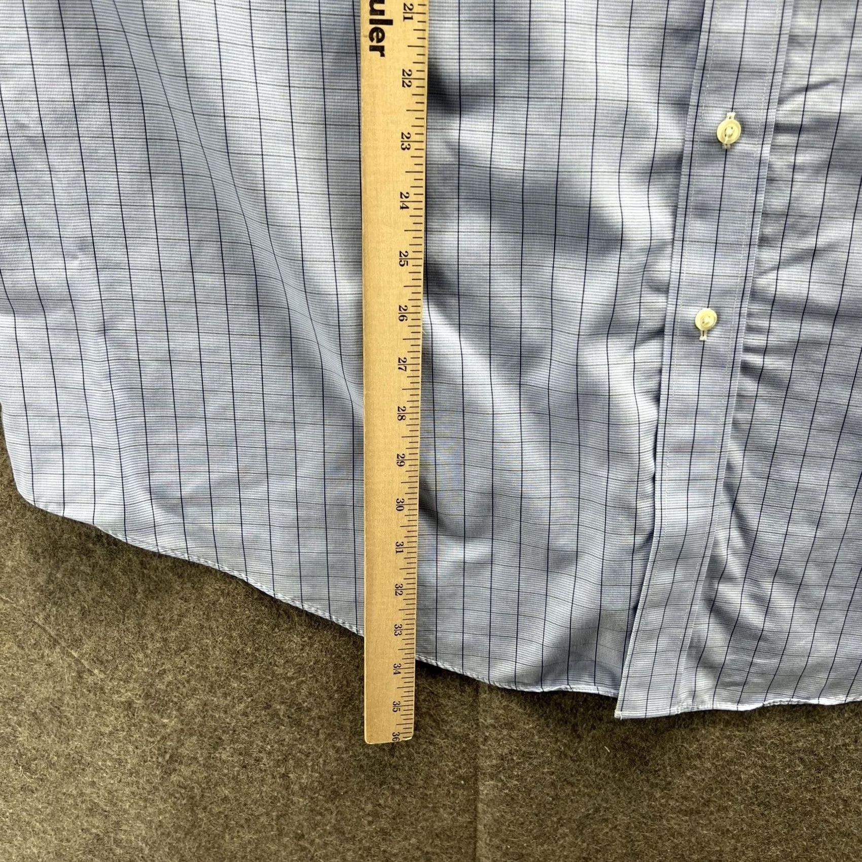 Brooks Brothers Brooks Brothers Dress Shirt Mens 18 36/37 Blue Check Non Iron Cotton LS 1818 Size 48R - 5 Thumbnail