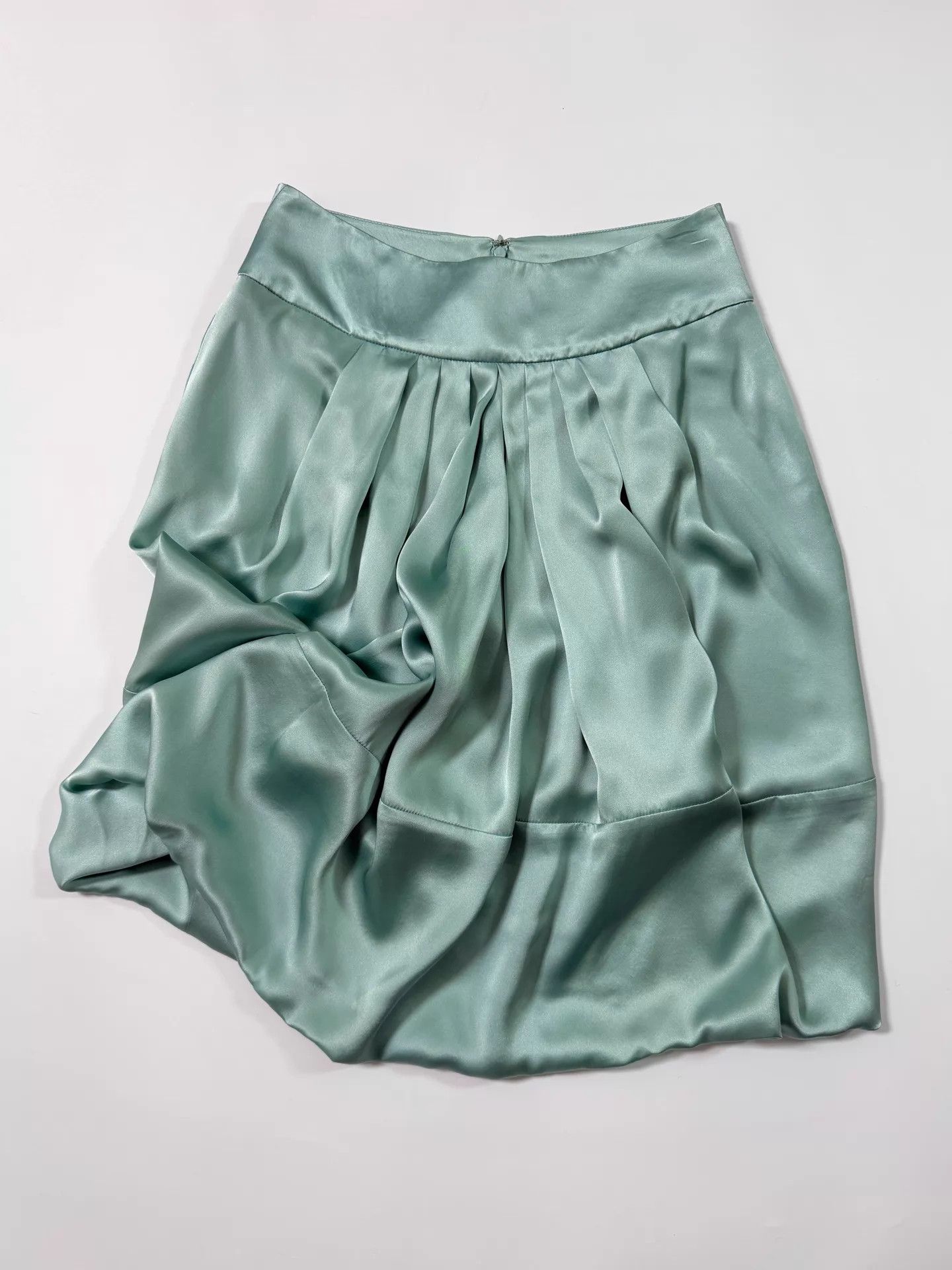 Valentino Valentino 2000s RTW Mint Green Silk Mini Skirt Size 27" / US 4 / IT 40 - 2 Thumbnail