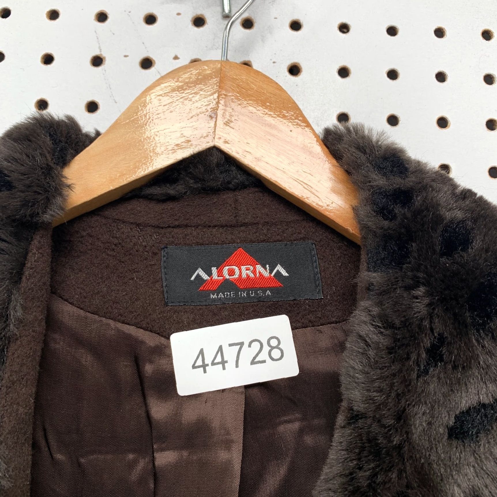 Penn VINTAGE Alorna Wool Coat Womens XL Brown Faux Fur Overcoat Size XL / US 12-14 / IT 48-50 - 4 Thumbnail