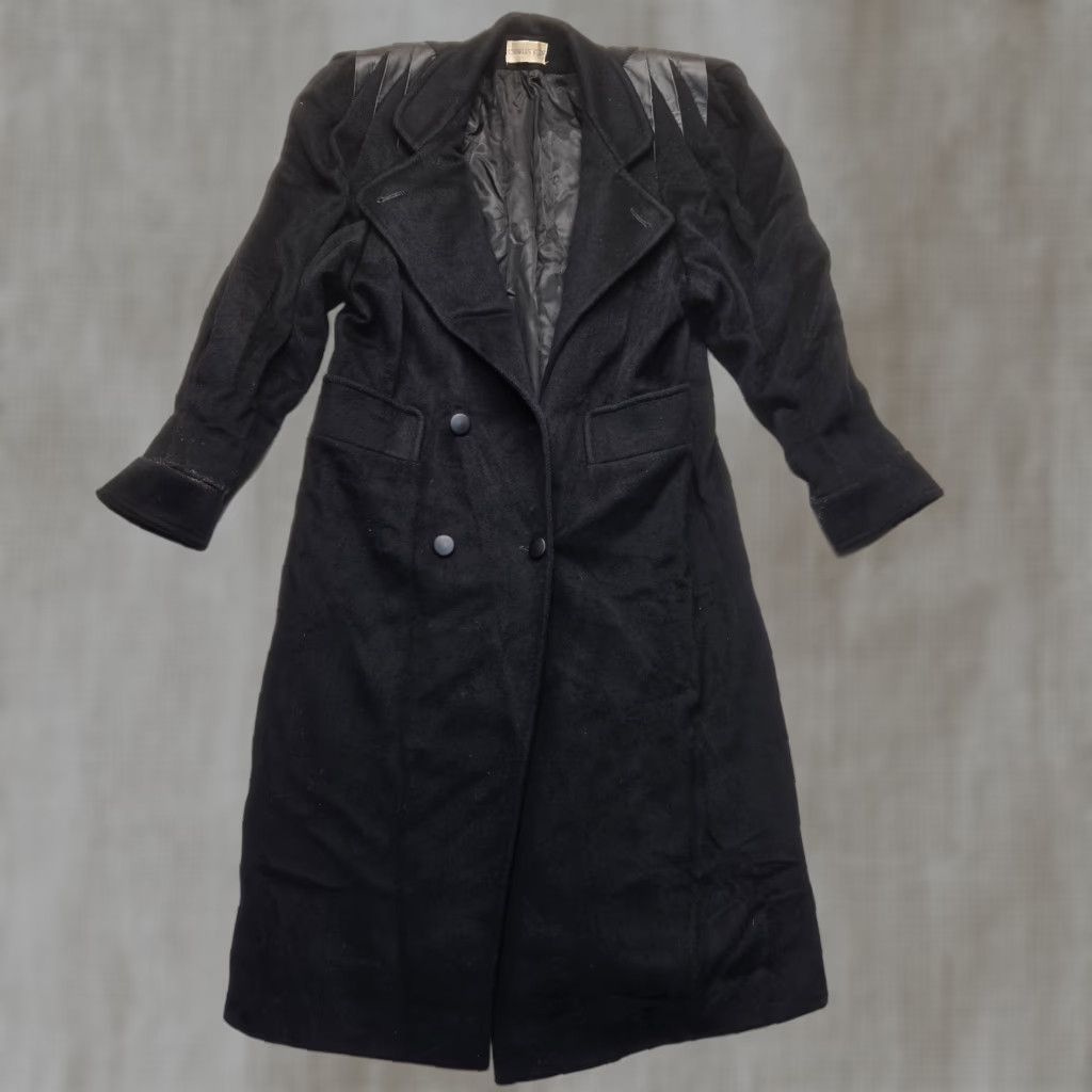 Vintage VINTAGE Charles Klein Trench Coat Coat Womens Adult Medium Black Wool Maxi Winter Fall 90s Mens Womens Size M / US 6-8 / IT 42-44 - 1 Thumbnail