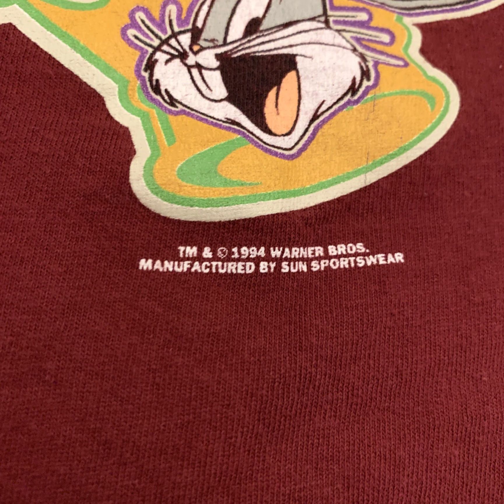 Vintage VINTAGE Sun Sportswear Bugs Bunny T-Shirt What’s Up Doc 1990s Shirt XL Red Mens 90s Cartoon Streetwear Size US XL / EU 56 / 4 - 4 Thumbnail