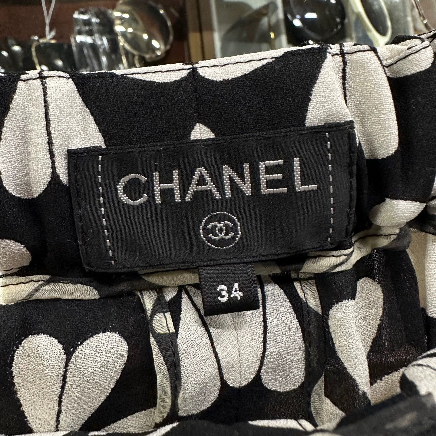 Chanel Chanel All-Over Clover Logo Silk Pants 34 Size 25" / US 0 / IT 36 - 3 Thumbnail