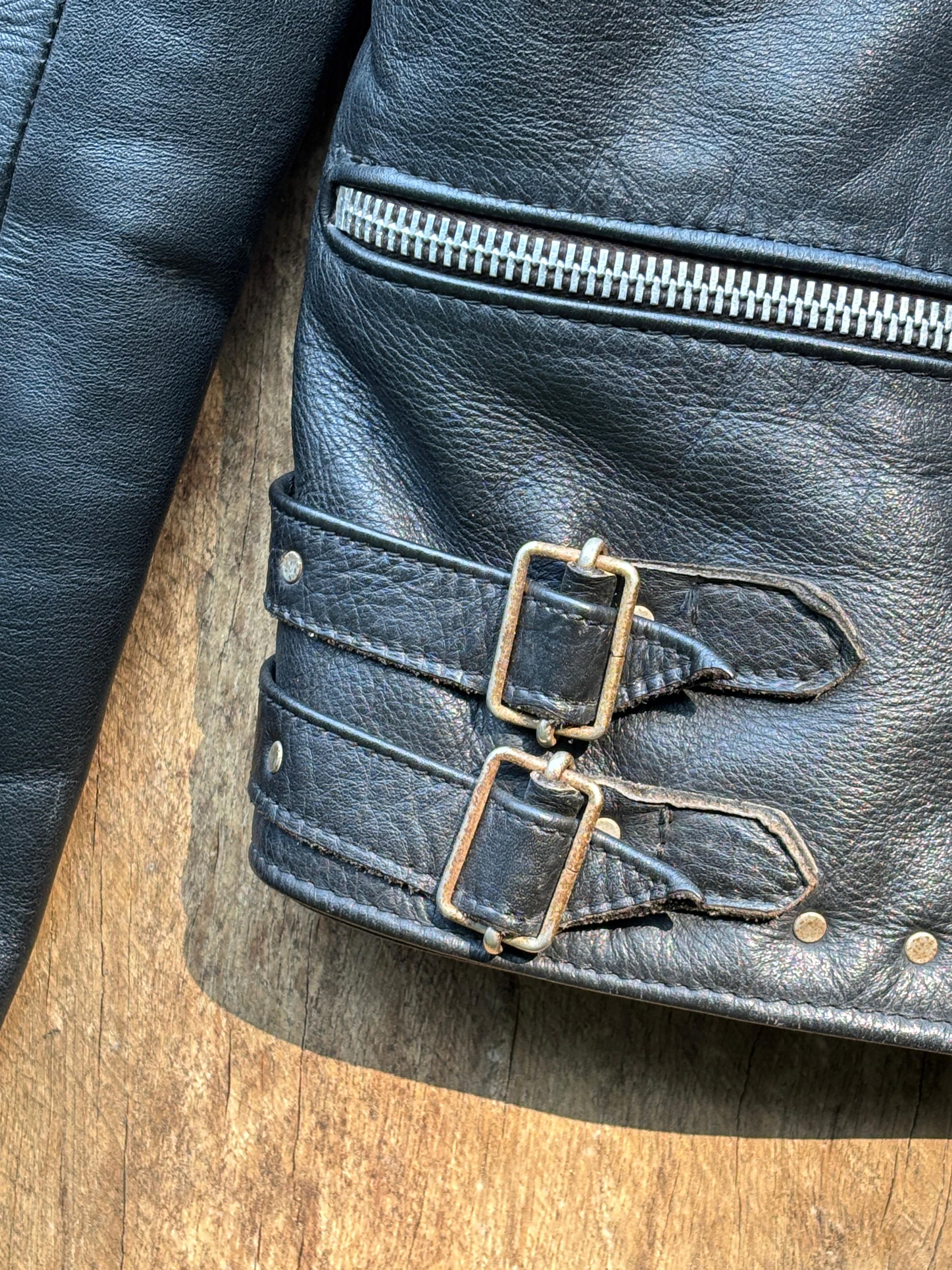 Vintage Rare 70 Moto Cuir Paris Motorcycle Horsehide Leather Jacket Size US M / EU 48-50 / 2 - 9 Thumbnail