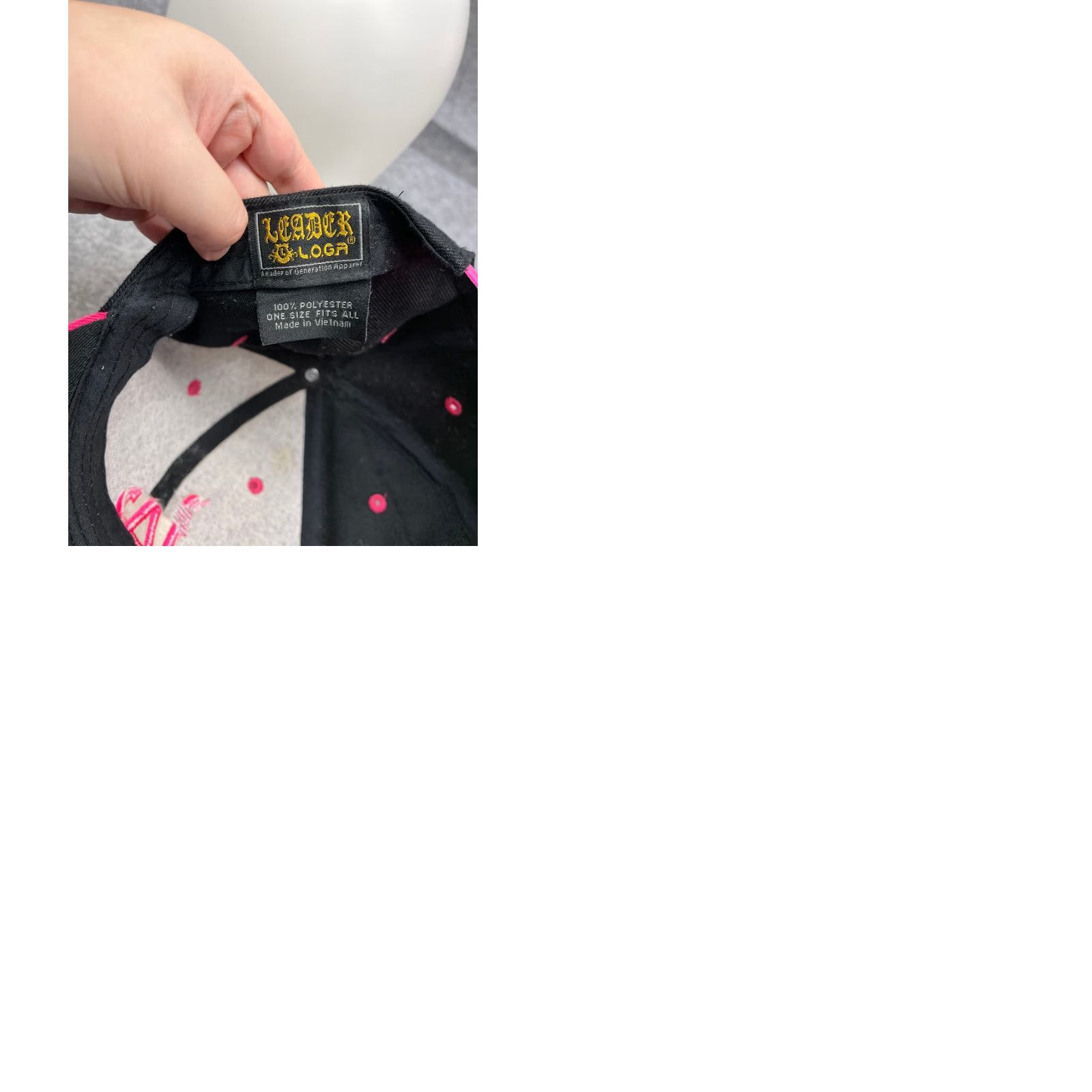 Pinko Leader LOGA Hat Cap Snap Back Womens One Size Black Pink Polyester Floral Pattern Beach Outdoor Hats Men? Wait. Size ONE SIZE - 9 Thumbnail