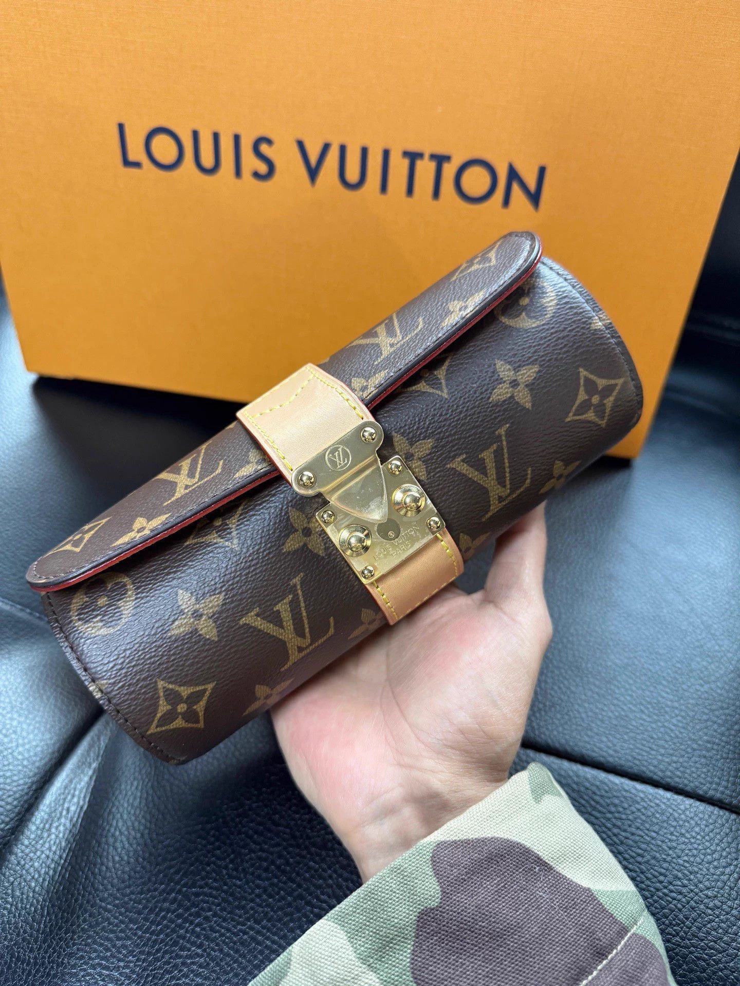 Louis Vuitton LV Monogram S-lock Leather Jewelry Case Brown Size ONE SIZE - 1 Thumbnail