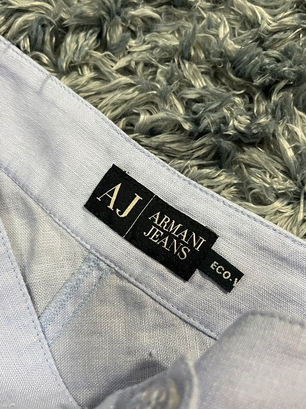 Armani Armani Jeans Linen Baby Blue Midi Skirt Size 30" / US 8 / IT 44 - 5 Thumbnail