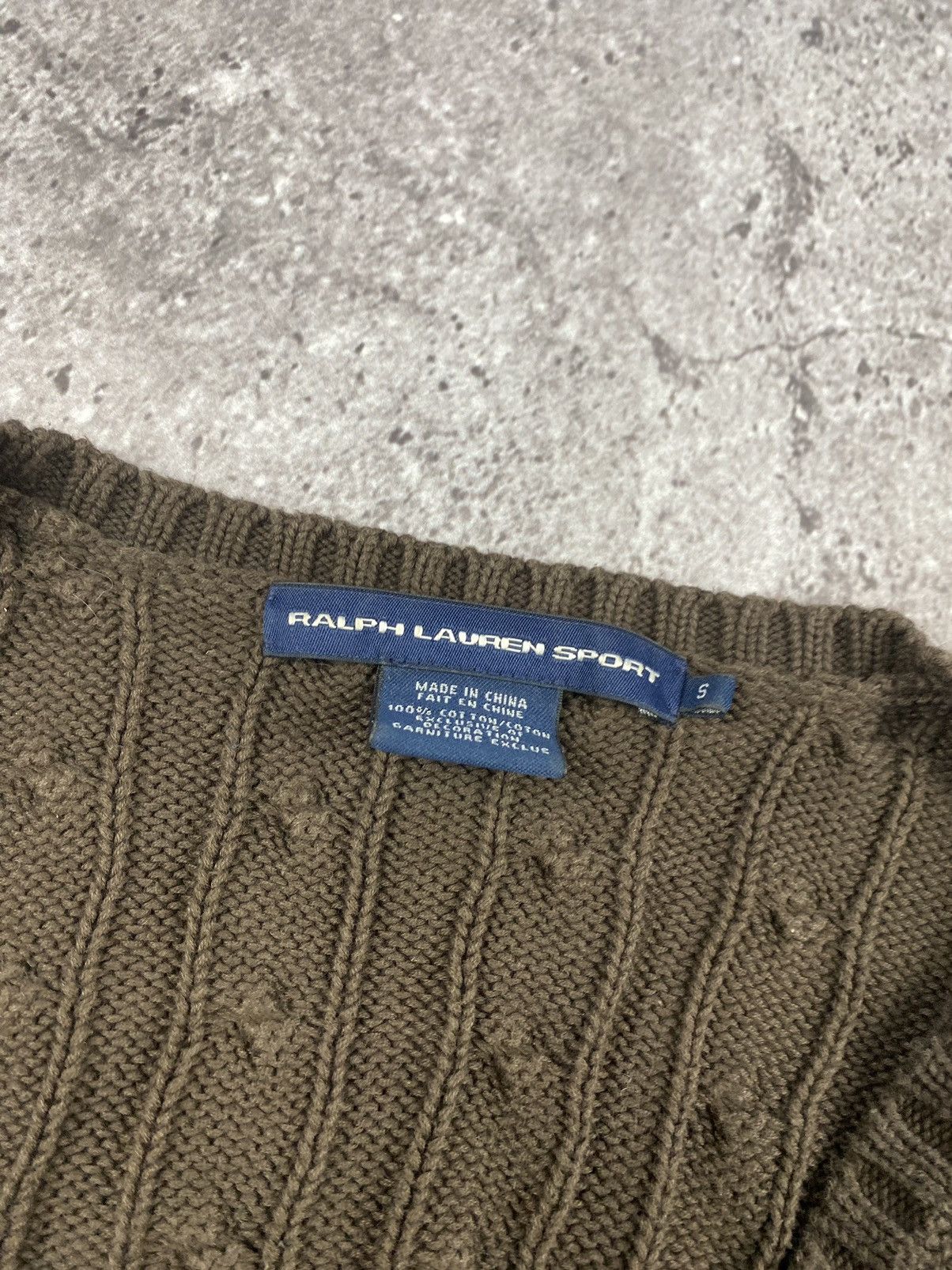 Polo Ralph Lauren × Vintage Polo Ralph Lauren Cable Knit V-neck Sweater Brown🤎size S Size S / US 4 / IT 40 - 4 Thumbnail