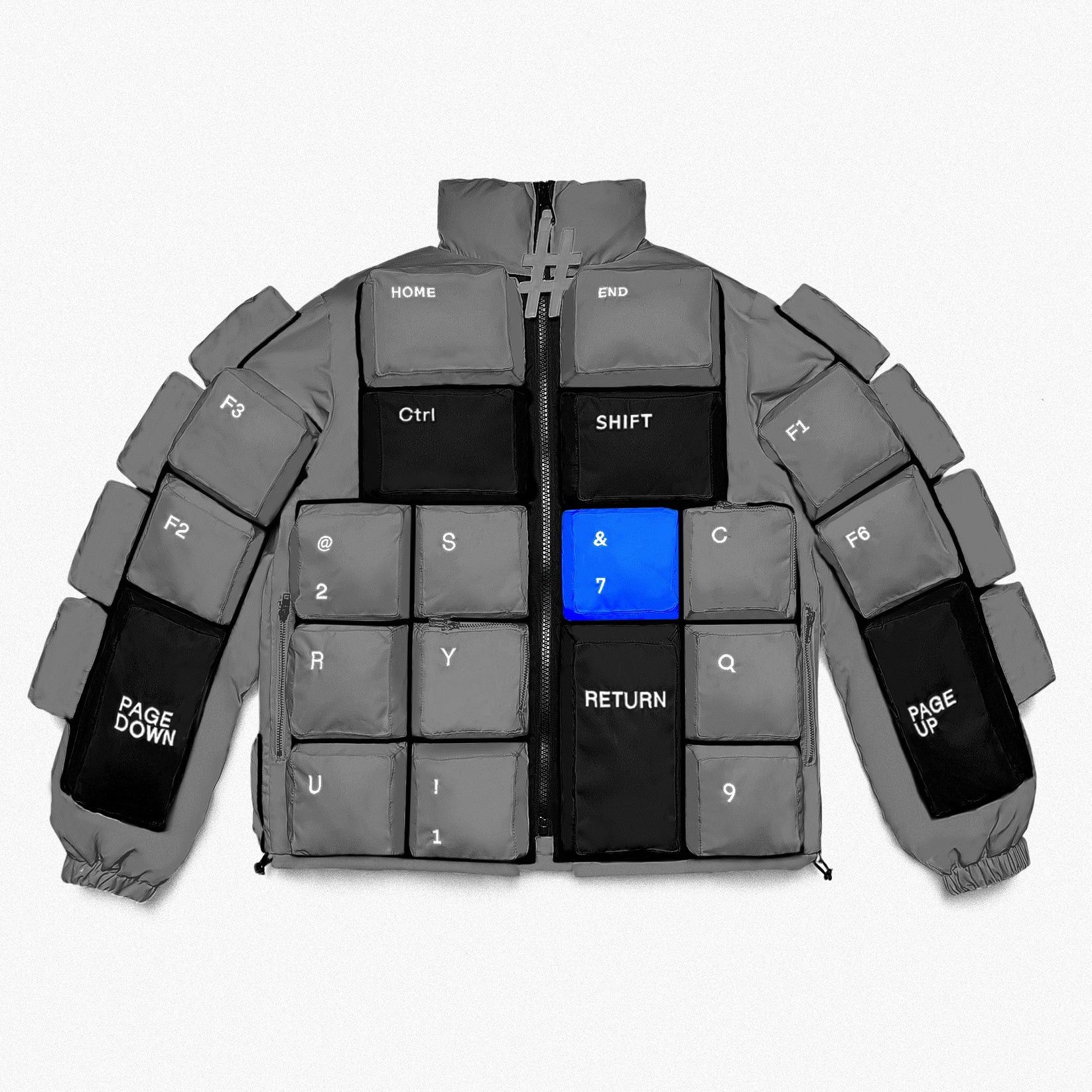 LIMINAL WORKSHOP Keyboard puffer jacket (Blue variant) Size US L / EU 52-54 / 3 - 5 Thumbnail