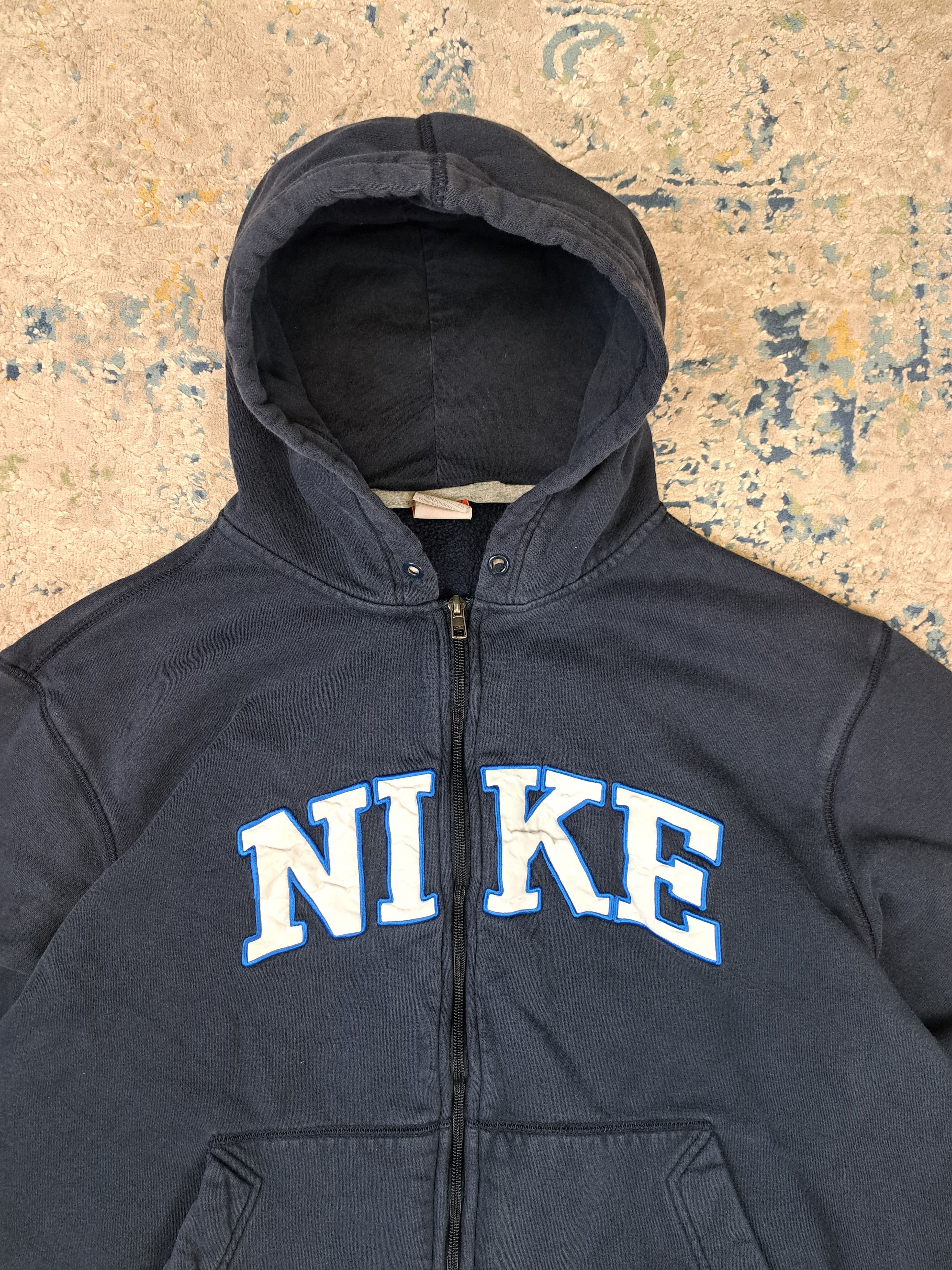Nike Vintage 00s Nike Cropped Boxy Hoodie Spellout Logo Zip Up Size US XL / EU 56 / 4 - 2 Thumbnail