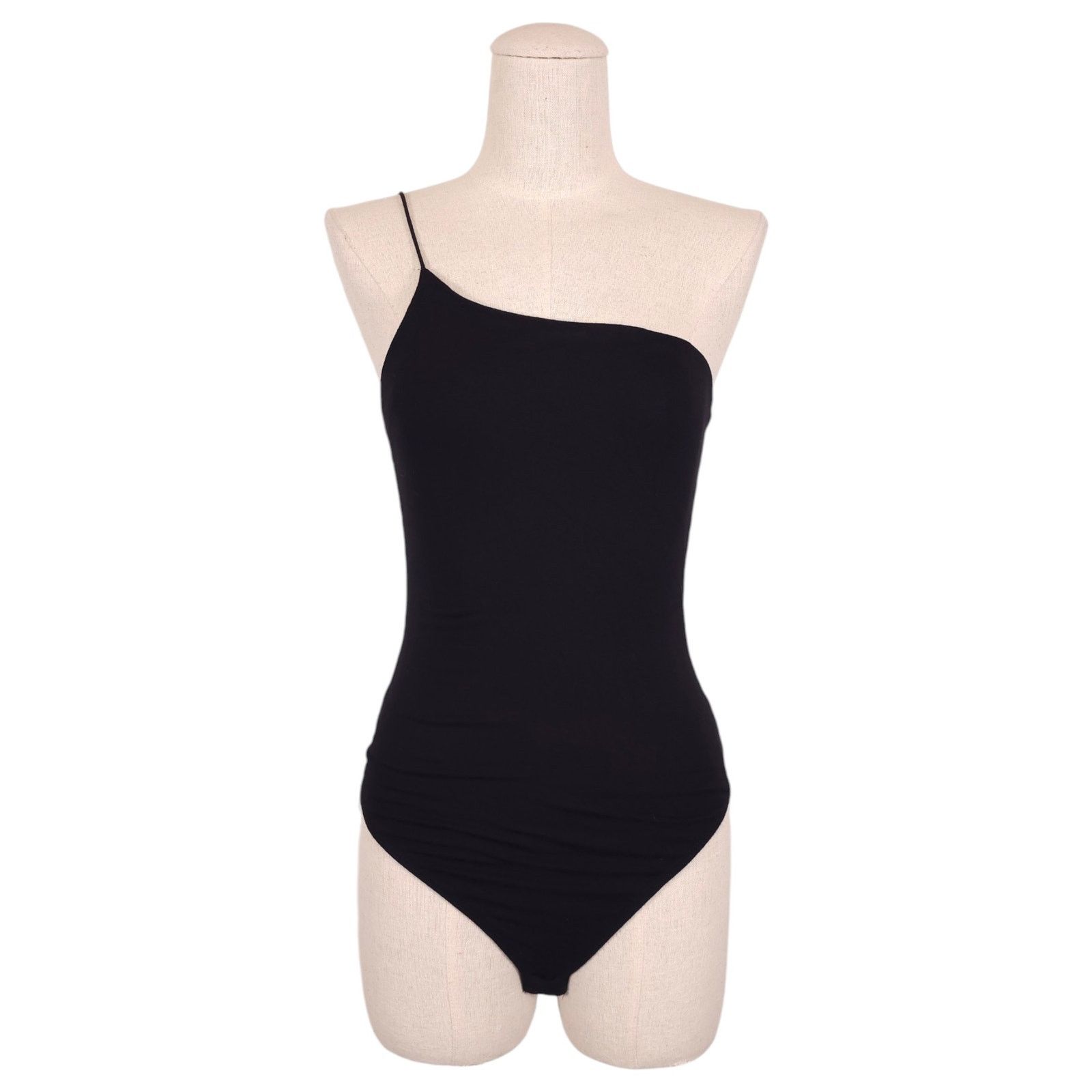 Good American Good American One Shoulder Corded Bodysuit Black Sz 2 Size M / US 6-8 / IT 42-44 - 1 Thumbnail
