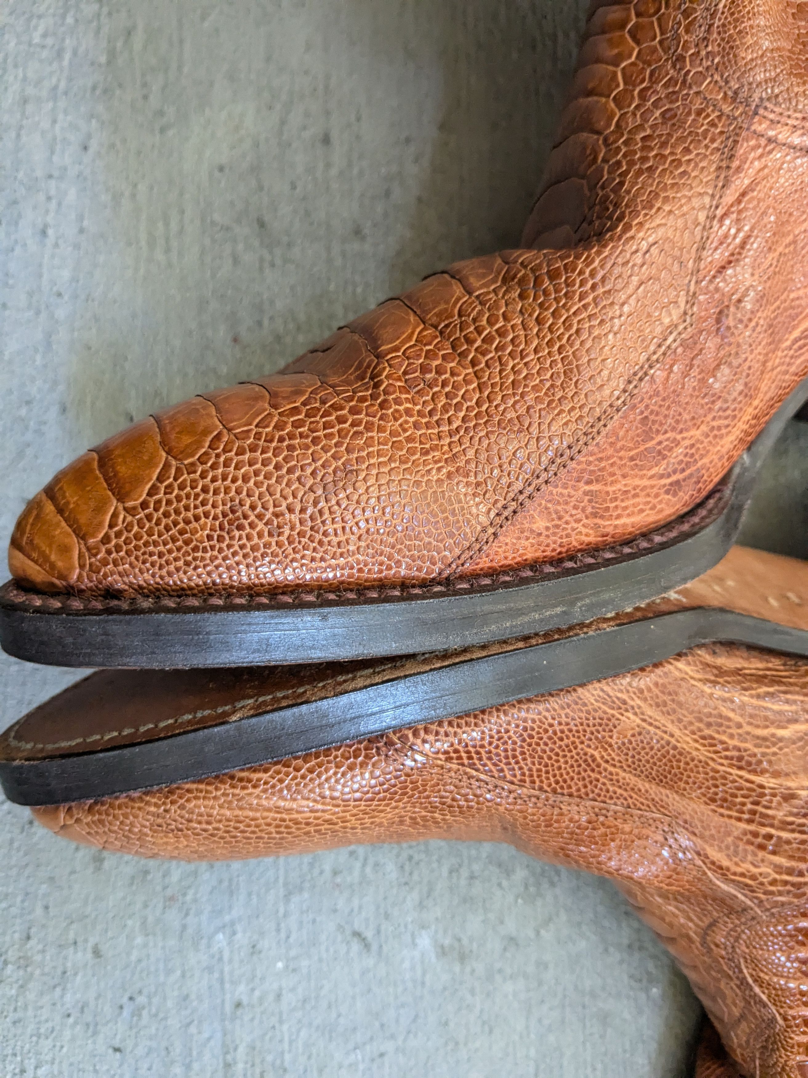 Vintage Ostrich Cowboy Boots 11 Brown Leather Western Size US 11 / EU 44 - 10 Thumbnail