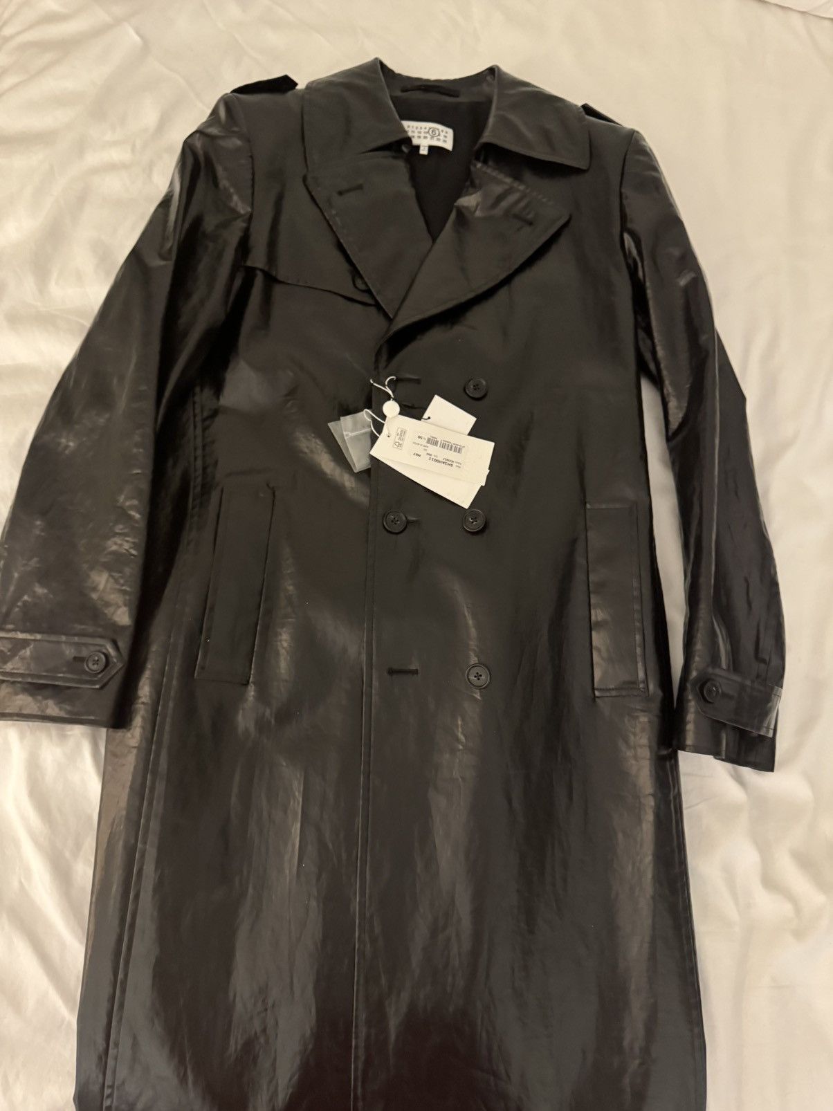 Maison Margiela Maison Margiela Shiny Linen Coat Leather Effect Size Large Size US L / EU 52-54 / 3 - 2 Thumbnail