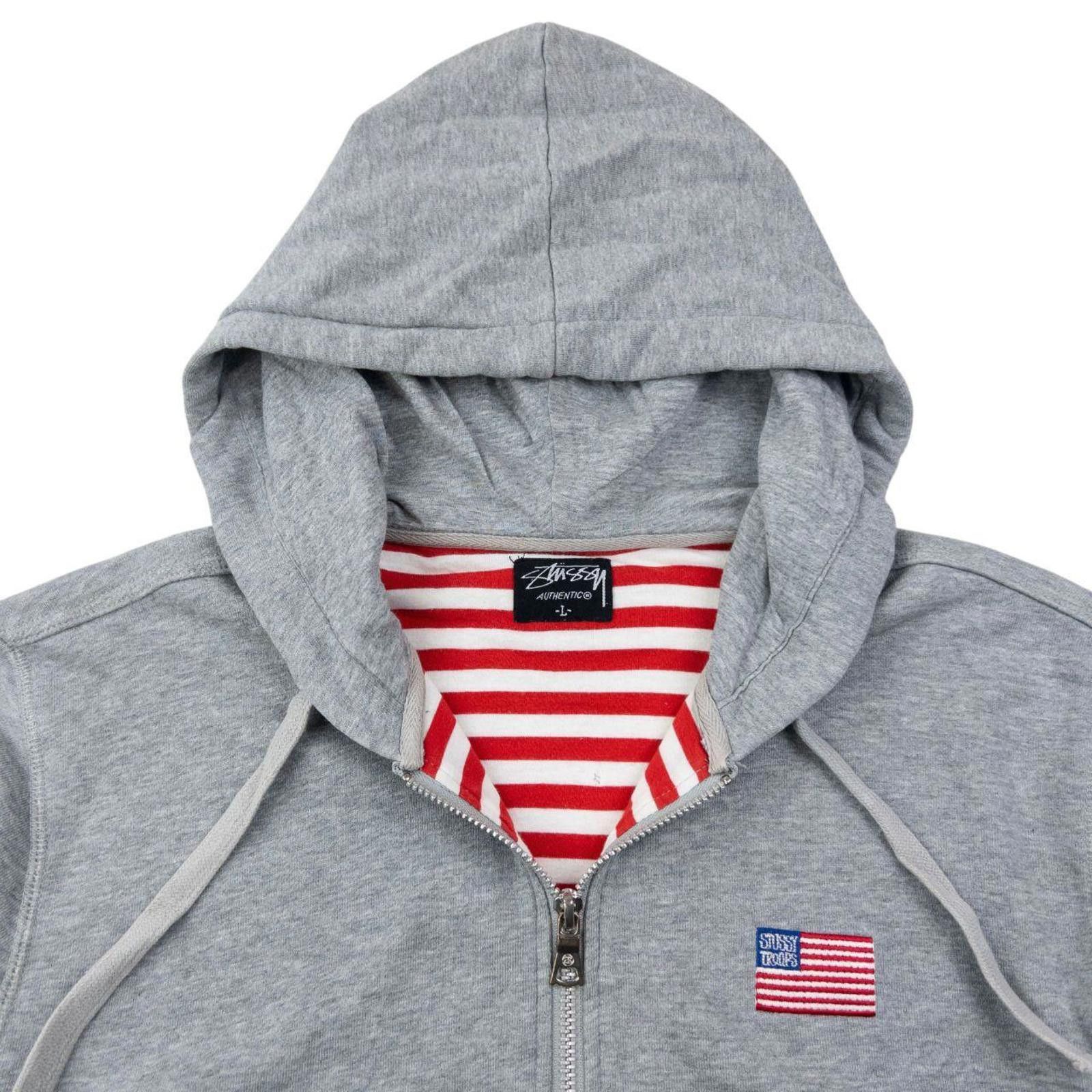 Stussy Vintage 2000s Stussy Troops Stripe Lined Zip Up Hoodie M Size US M / EU 48-50 / 2 - 4 Thumbnail