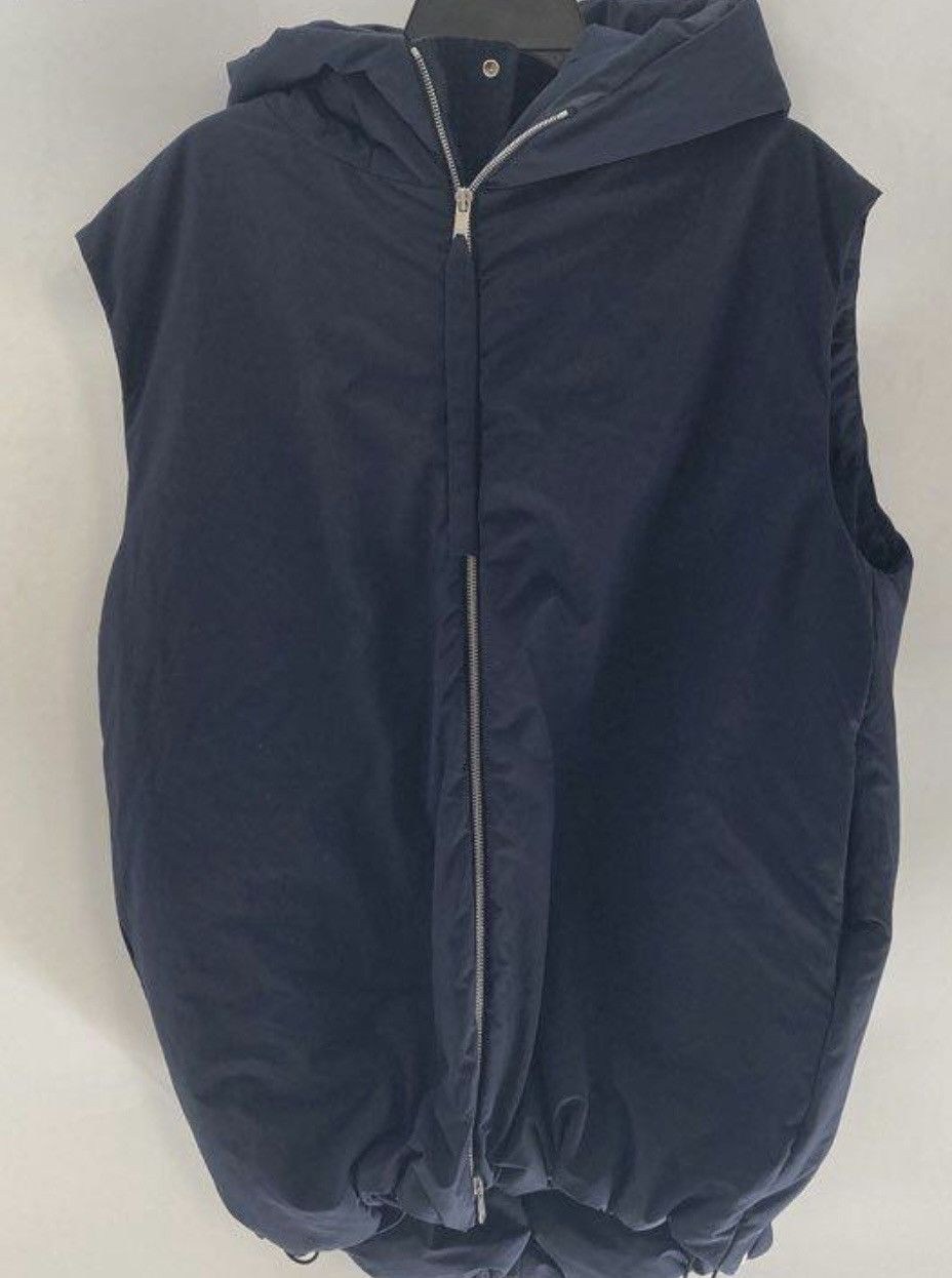 Jil Sander Jil Sander+ Blue Navy Sleeveless Hooded Full-zip Vest/Gilet Size US S / EU 44-46 / 1 - 1 Thumbnail