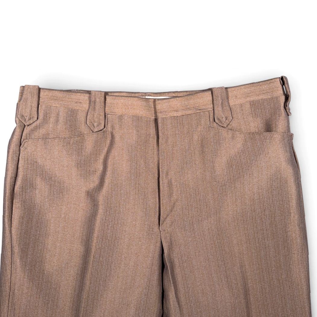 Vintage VINTAGE Circle S Pants Mens 36x33 Brown Gold Polyester Talon USA Made 70s Size US 36 / EU 52 - 3 Thumbnail