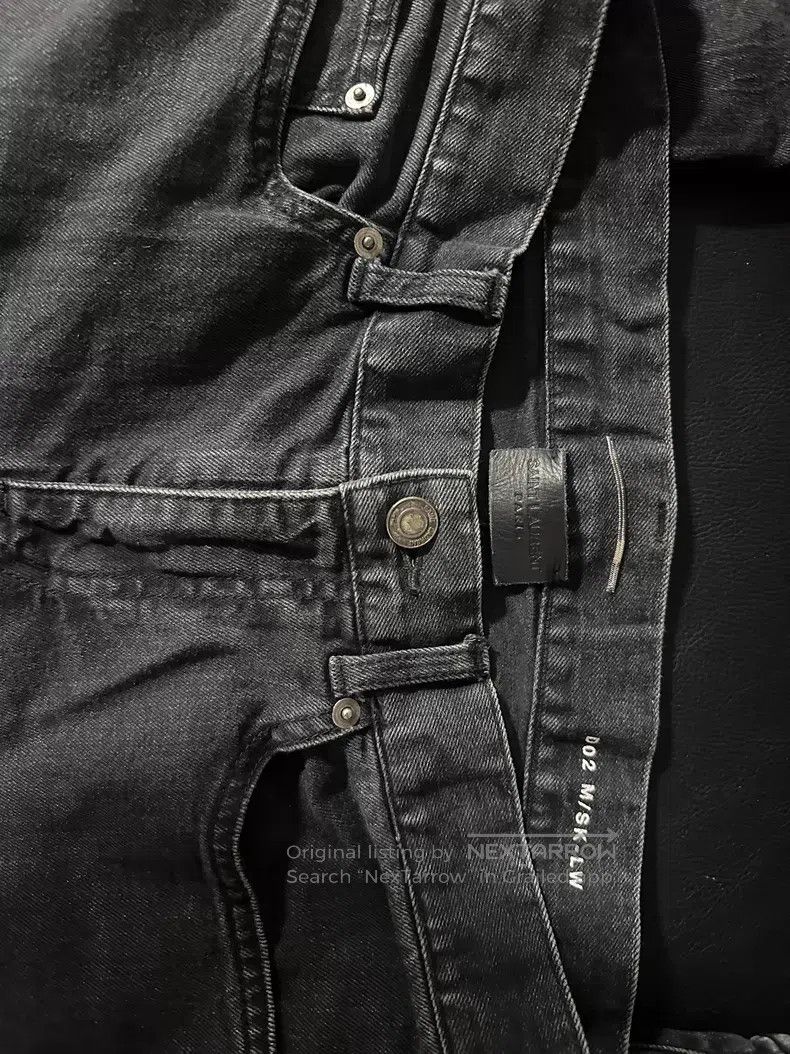 Saint Laurent Paris Saint Laurent Paris Black water-washed patchwork denim pan Size US 29 - 3 Thumbnail