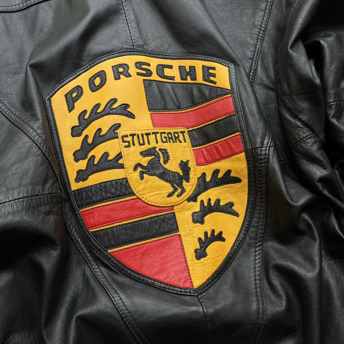 Porsche Design × Vintage PORSCHE RACING LEATHER JACKET BIG LOGO CAR F1 VINTAGE Size US M / EU 48-50 / 2 - 3 Thumbnail