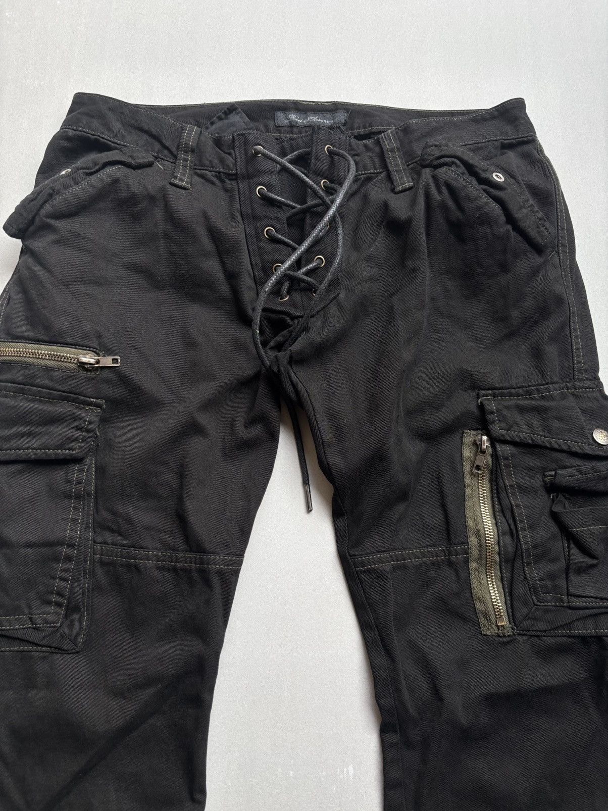 ROOTTHREE lace up flare cargo pants