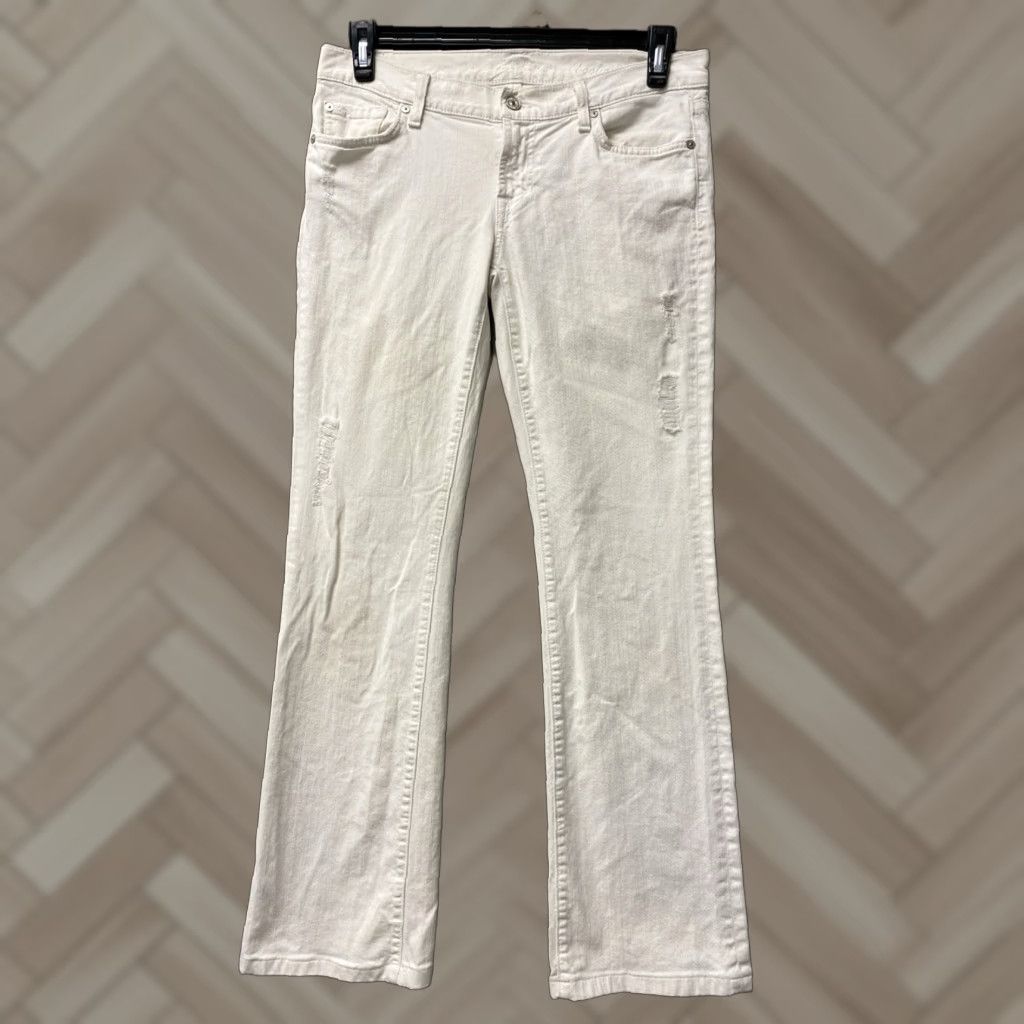 7 For All Mankind 7 For All Mankind Jeans Women 32x30 White Straight Bootcut Stretch /0302 Size 24" / US 00 / IT 34 - 1 Thumbnail