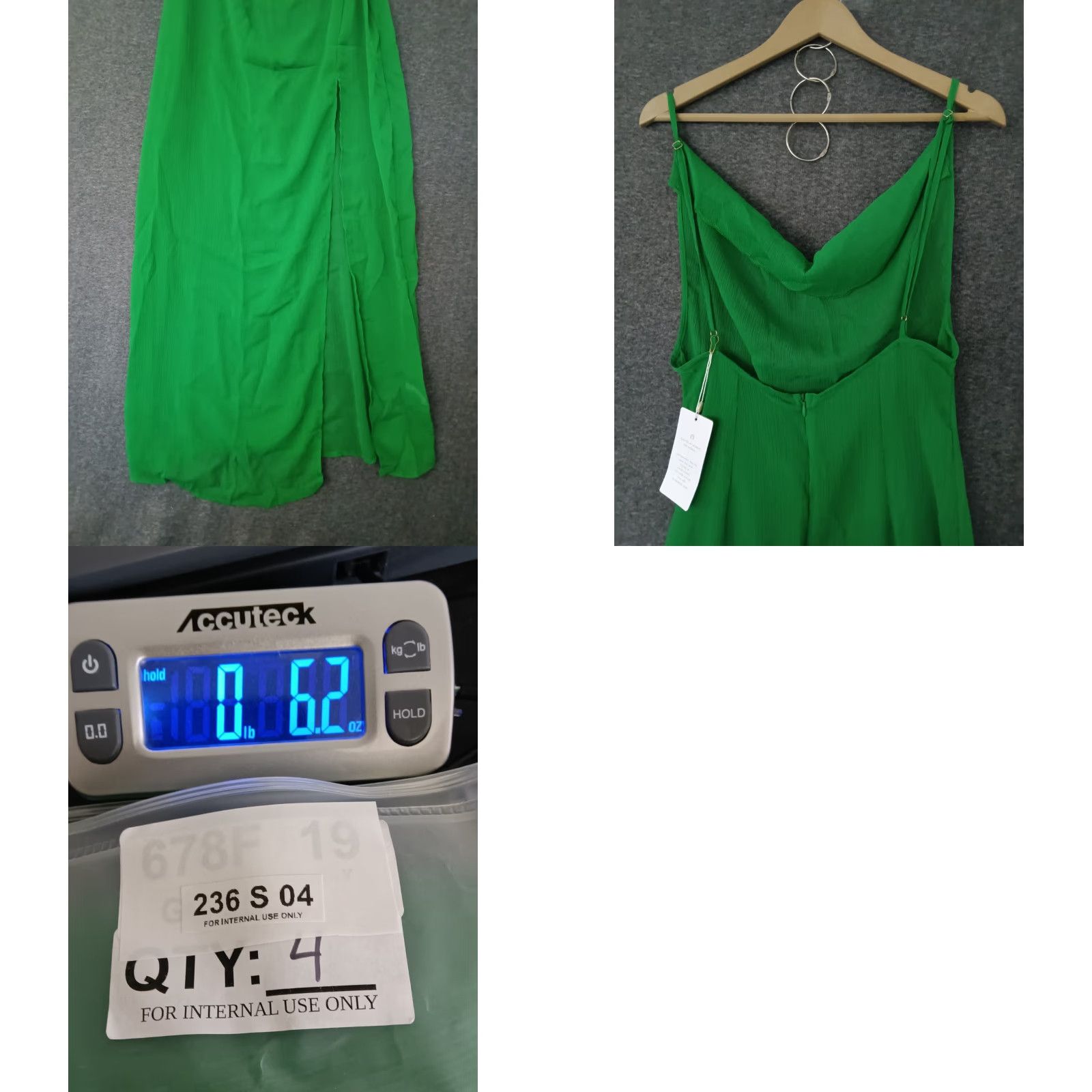 Vintage Toluca Swim Green Maxi Cowl Neck Sheer Dress - Womens - Size S - Beach Cover Up - Sleeveless - Polyester Blended Fabric - Casual Summer - Solid Green Size S / US 4 / IT 40 - 8 Thumbnail