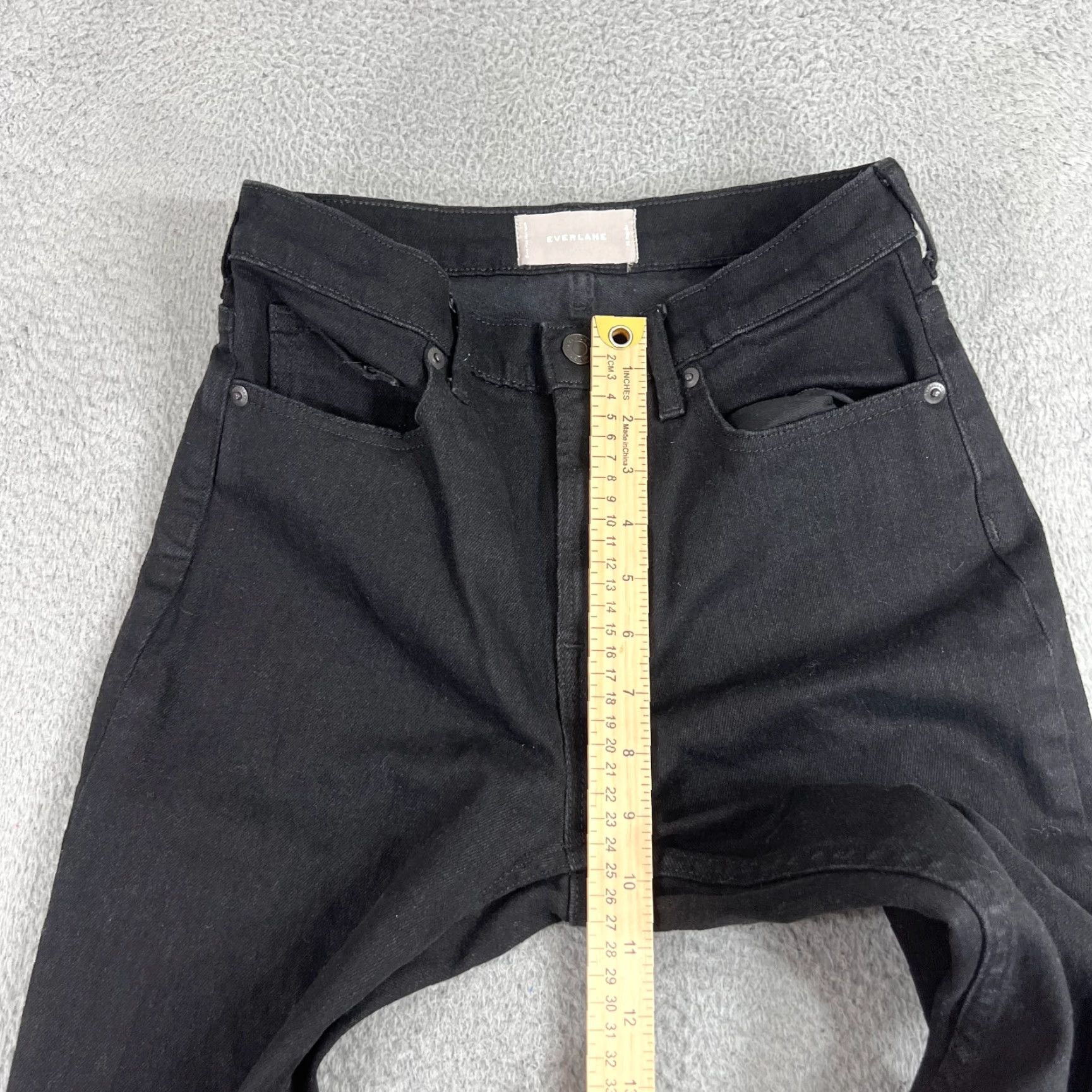 Everlane VINTAGE Everlane High Rise Cropped Jeans Women 26 Black Denim Stretch Raw Hem Size 26" / US 2 / IT 38 - 4 Thumbnail