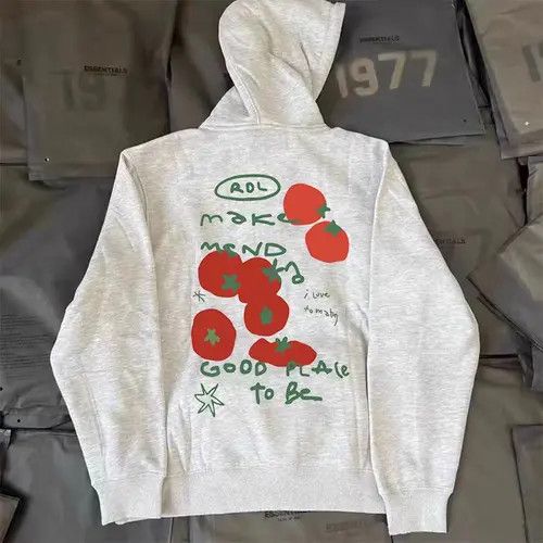 Japanese Brand Hoodie Grey retro casual tomato print oversized hoodie Size US L / EU 52-54 / 3 - 1 Thumbnail