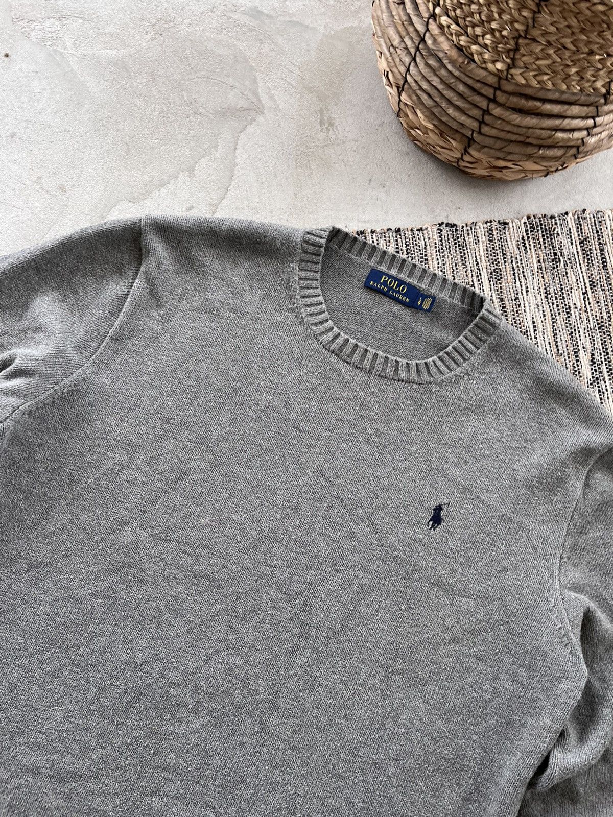Polo Ralph Lauren Vintage Polo Ralph Lauren Grey Knit Minimalist Sweater Y2K Size US L / EU 52-54 / 3 - 4 Thumbnail