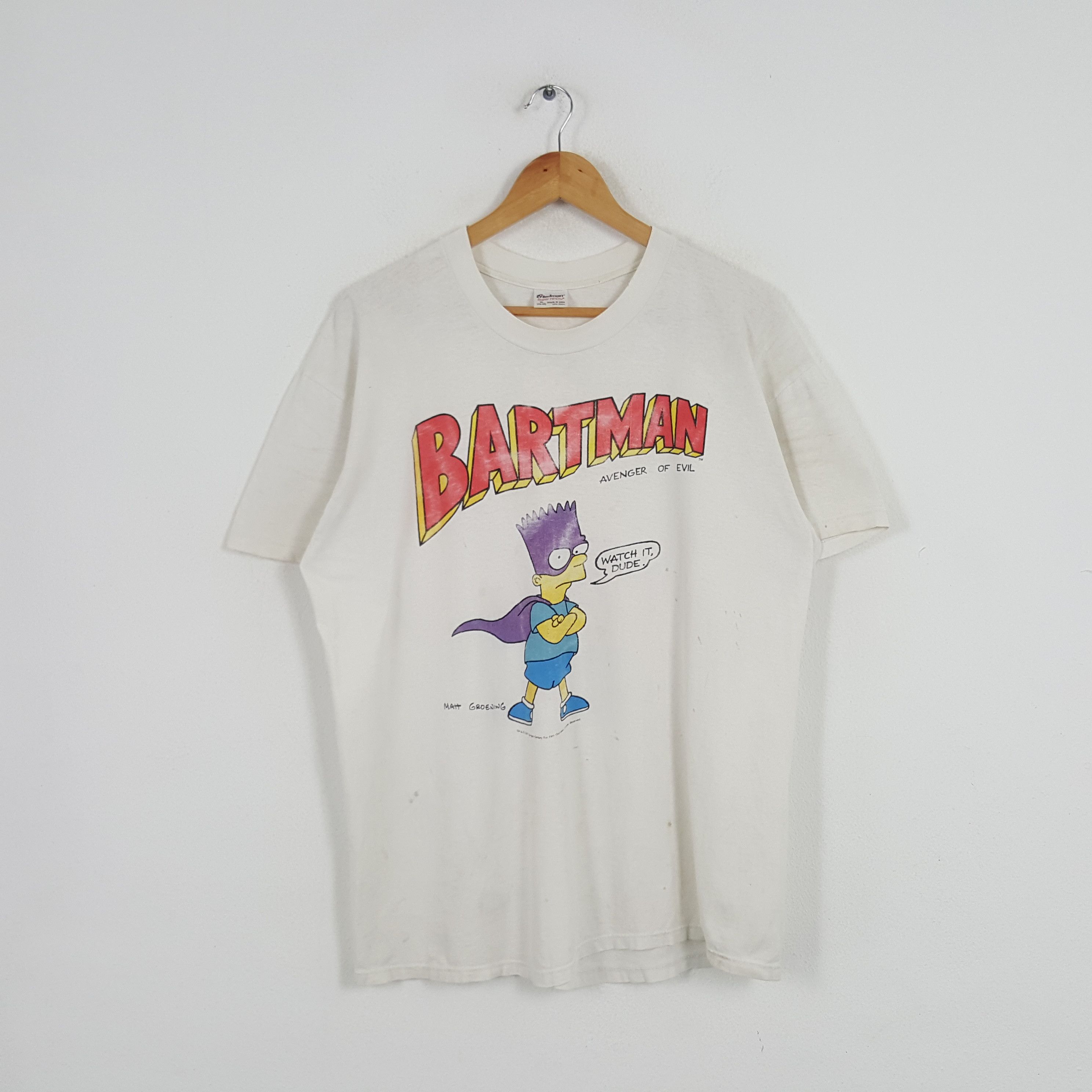 DC Comics × Vintage Vintage 90's Bartman American Superhero Parody Tshirt Size US XL / EU 56 / 4 - 1 Thumbnail