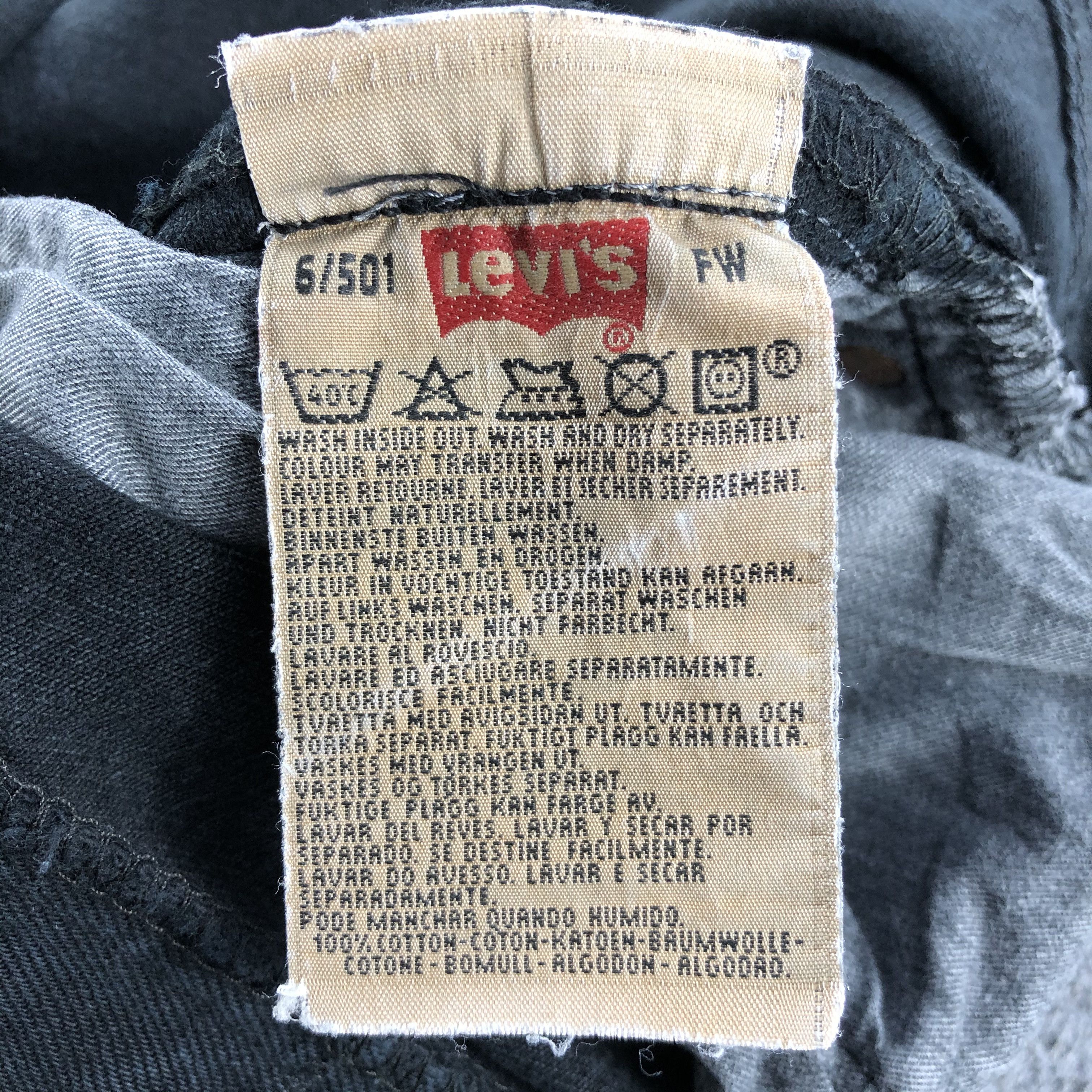 Levi's × Vintage Distress Vintage 90s Levis 501 Faded Black Jeans-JM1604 Size US 28 / EU 44 - 11 Thumbnail
