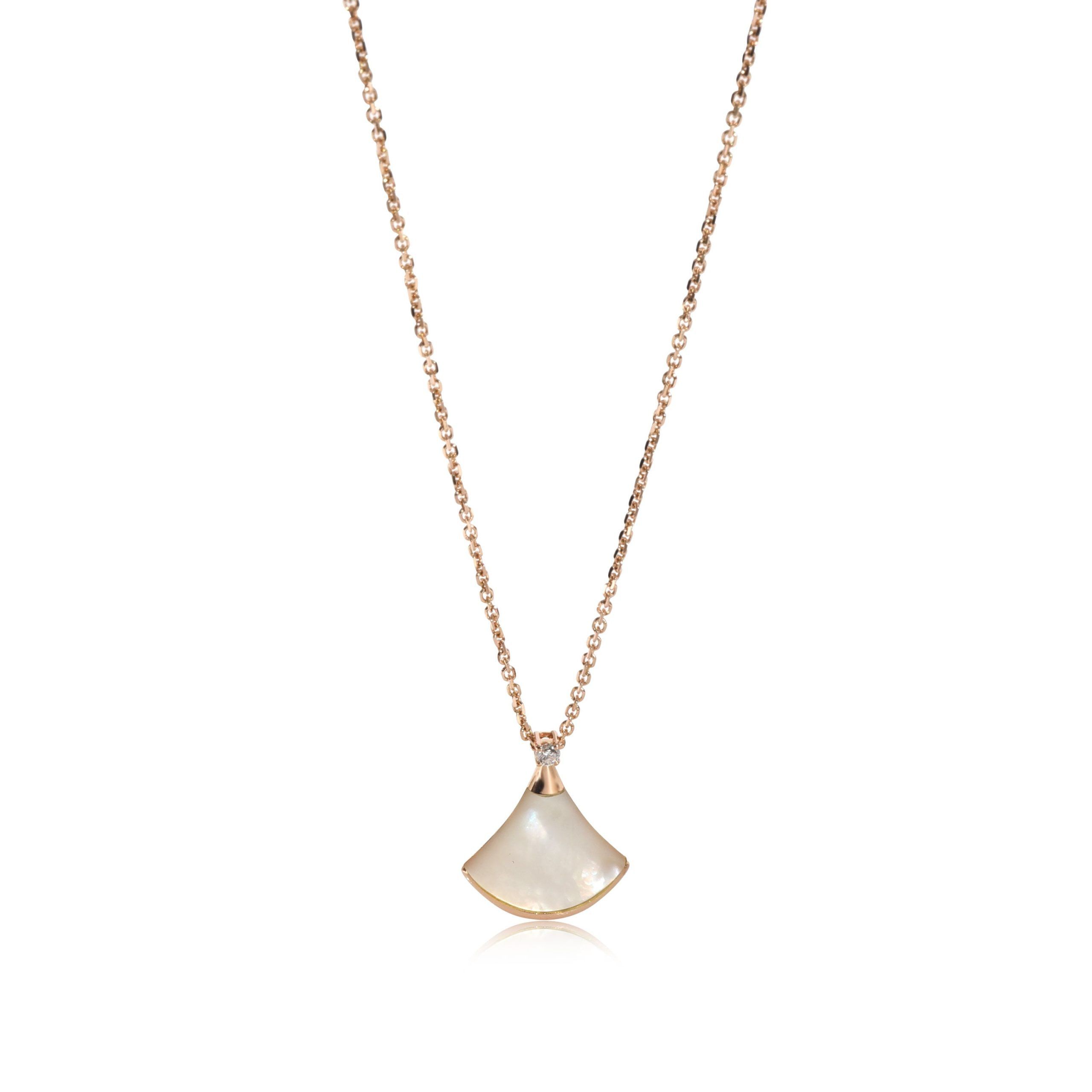 image of Bvlgari Diva's Dream Diamond Pendant In 18K Rose Gold 0.01 Ctw, Women's