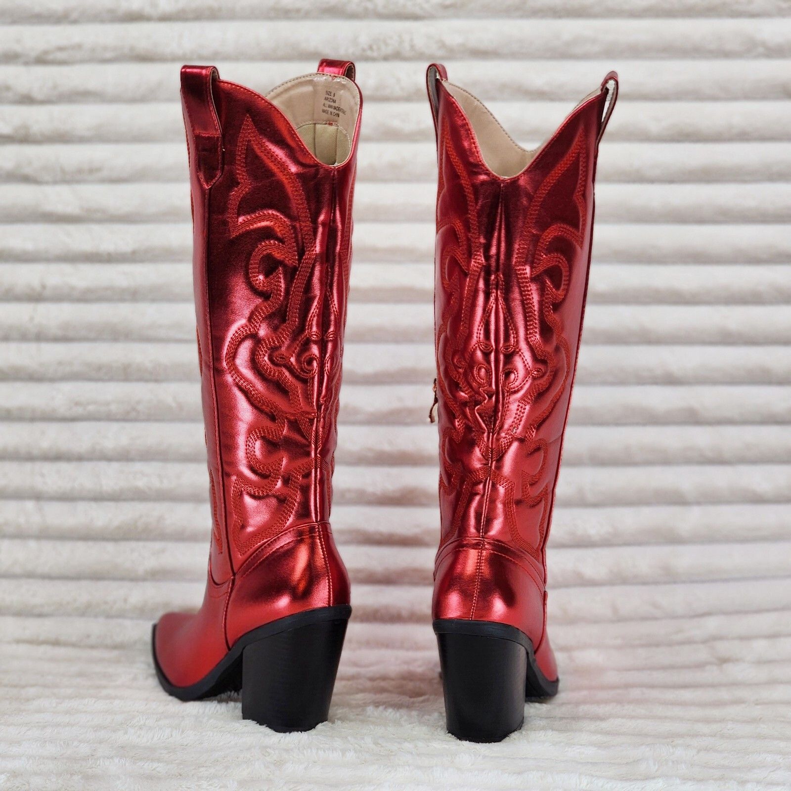 Other Electric Cowboy Brush Metallic Matte Western Knee High Cowgi Size US 6 / IT 36 - 3 Thumbnail