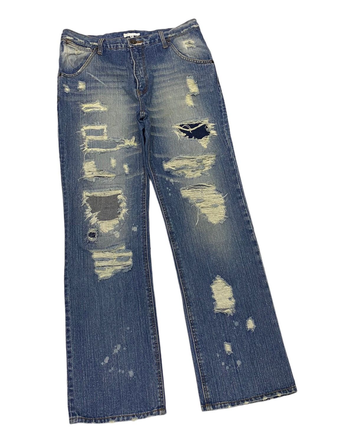Hysteric Glamour EXHIBITIONIST JAPAN PUNK DISTRESSED DENIM PANTS Size US 32 / EU 48 - 5 Thumbnail