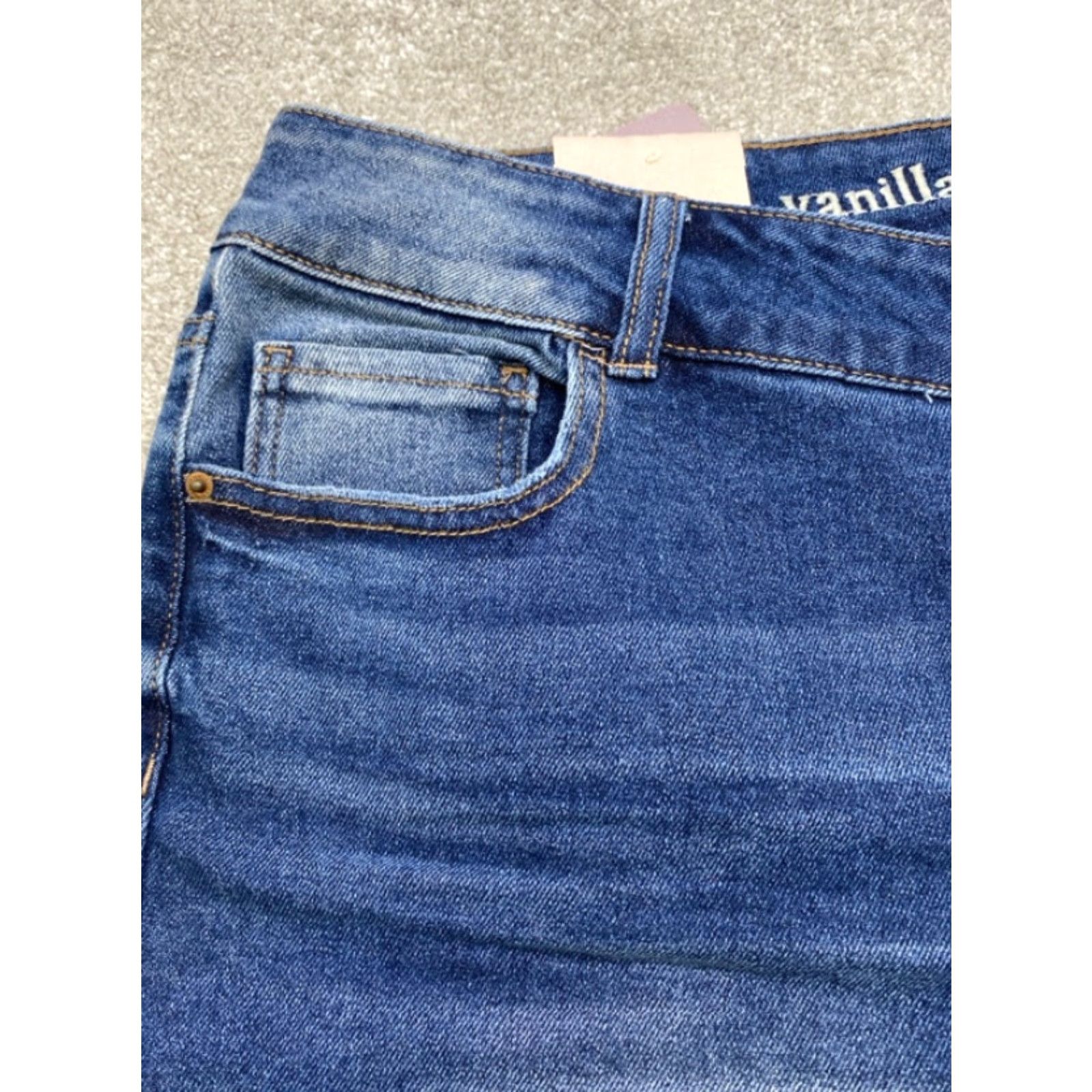 Vintage NWT Vanilla Star Jeans Women's Size 20 Blue Denim Stretch Skinny Distressed NEW Size 42" / US 20 - 6 Thumbnail