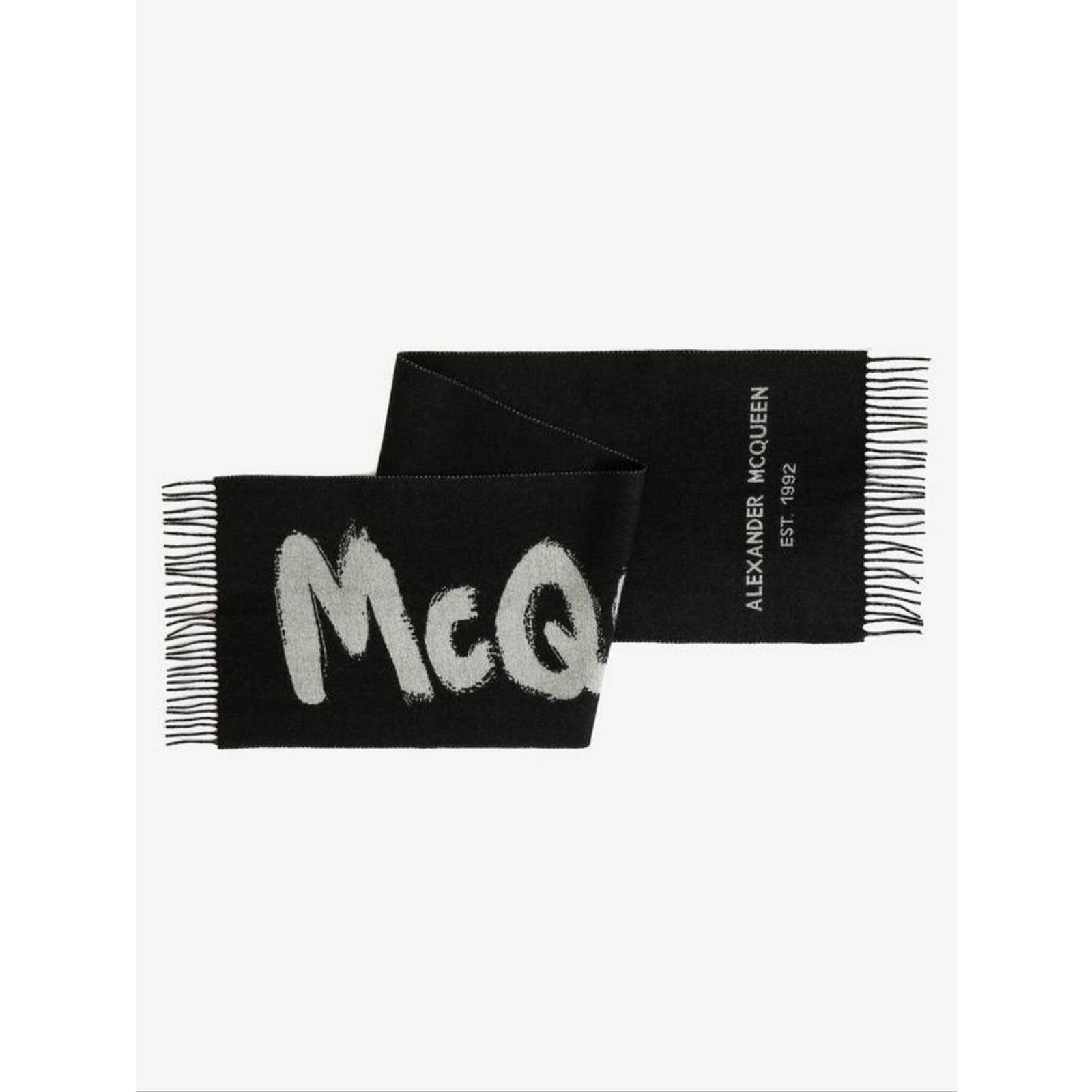 Alexander McQueen Alexander McQueen Oversize McQueen Graffiti Scarf Wool COA Size ONE SIZE - 2 Thumbnail