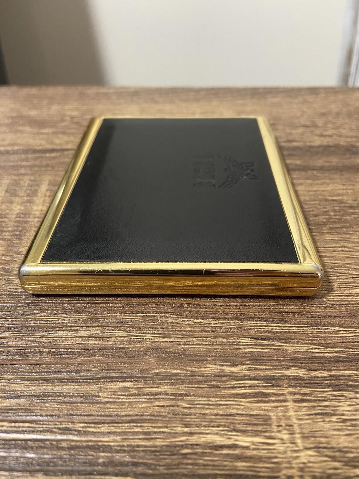 MCM MCM Germany Black Leather Gold Metal Cigarette Card Case Size ONE SIZE - 3 Thumbnail