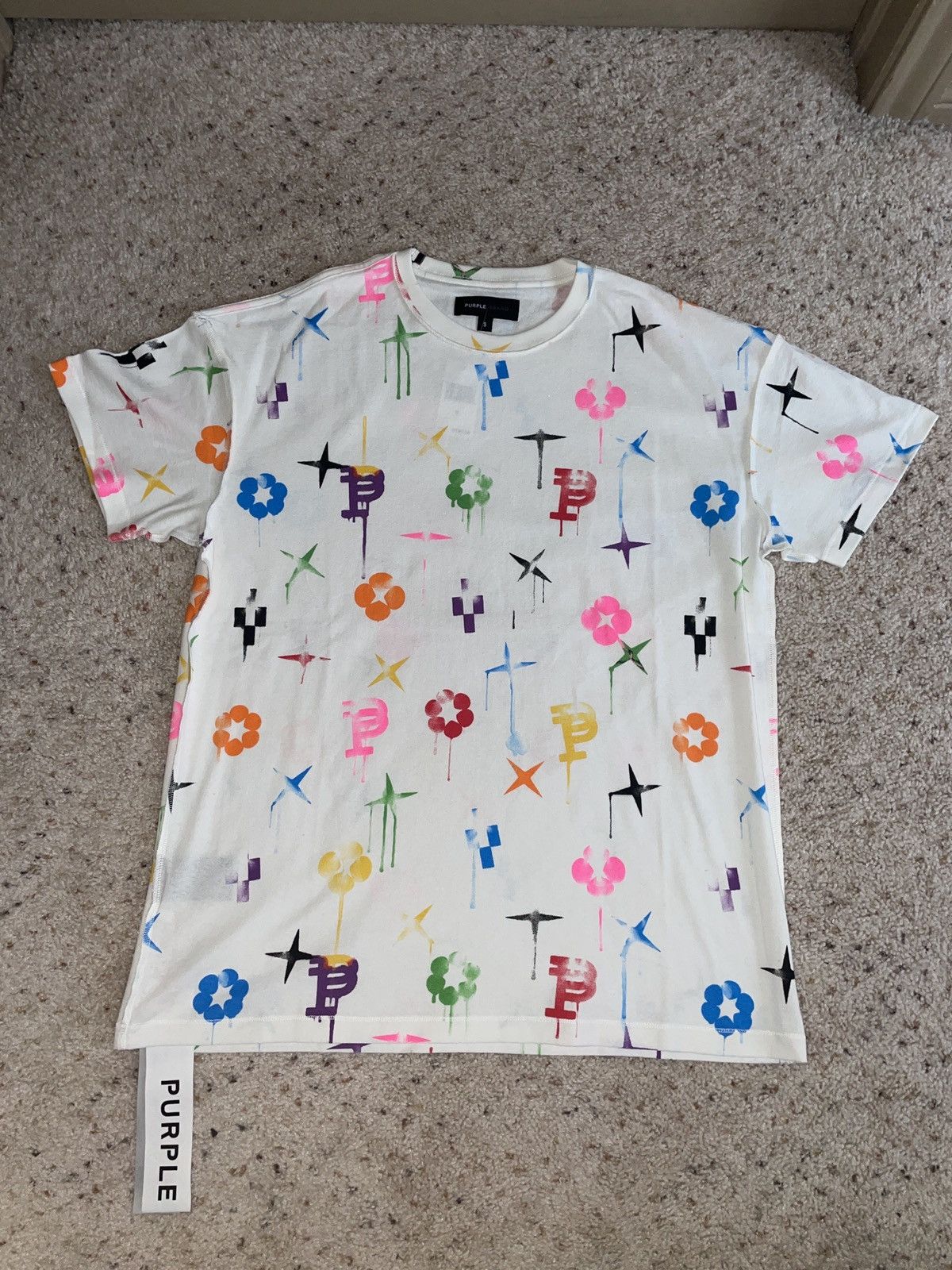 Purple Brand Painted Monogram T-Shirt