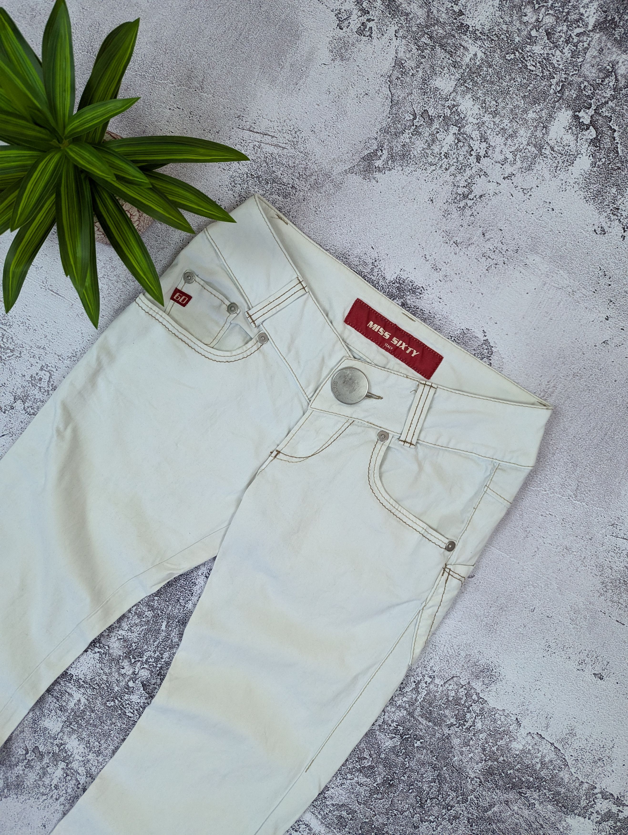 Miss Sixty Miss Sixty Y2K White Avant Garde Jeans W30 L33 Size 30" / US 8 / IT 44 - 3 Thumbnail