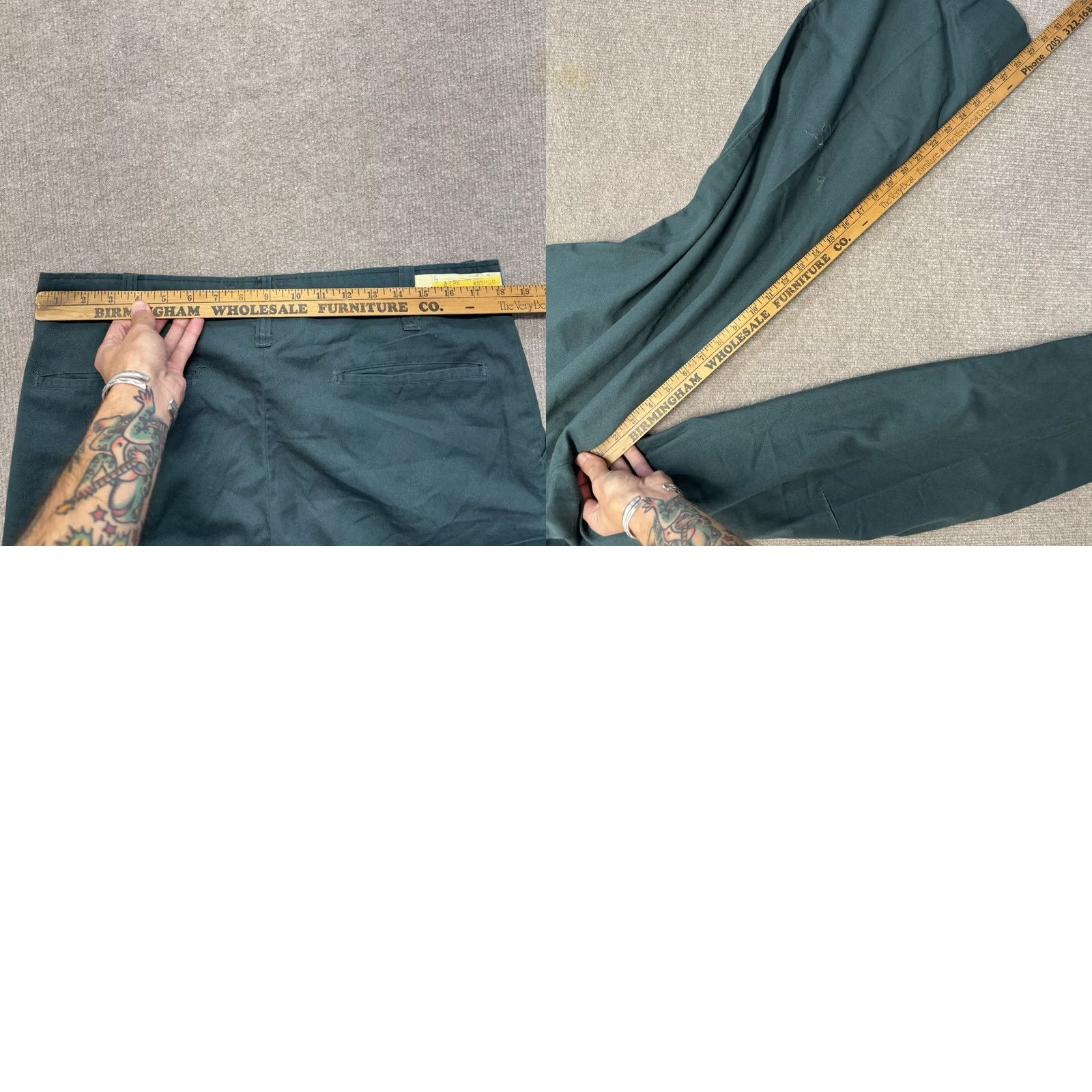 Vintage VINTAGE Chino Pants Mens 36x29 Workwear Zip Fly USA Made Green Talon Size US 36 / EU 52 - 8 Thumbnail