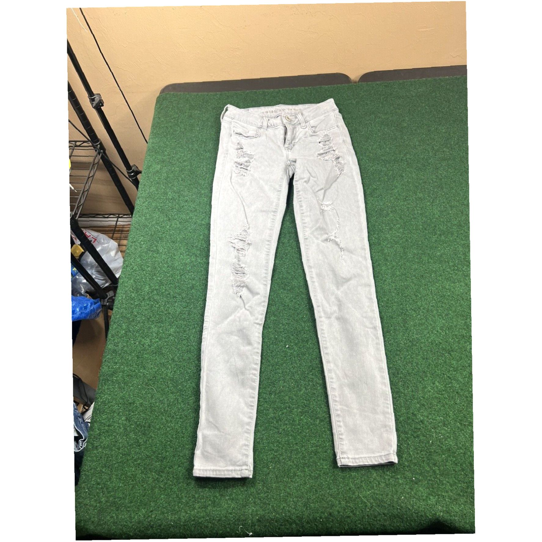 American Eagle Outfitters American Eagle Women's 2 Regular Jegging Super Stretch Low Rise Gray Jeans Size 26" / US 2 / IT 38 - 4 Thumbnail
