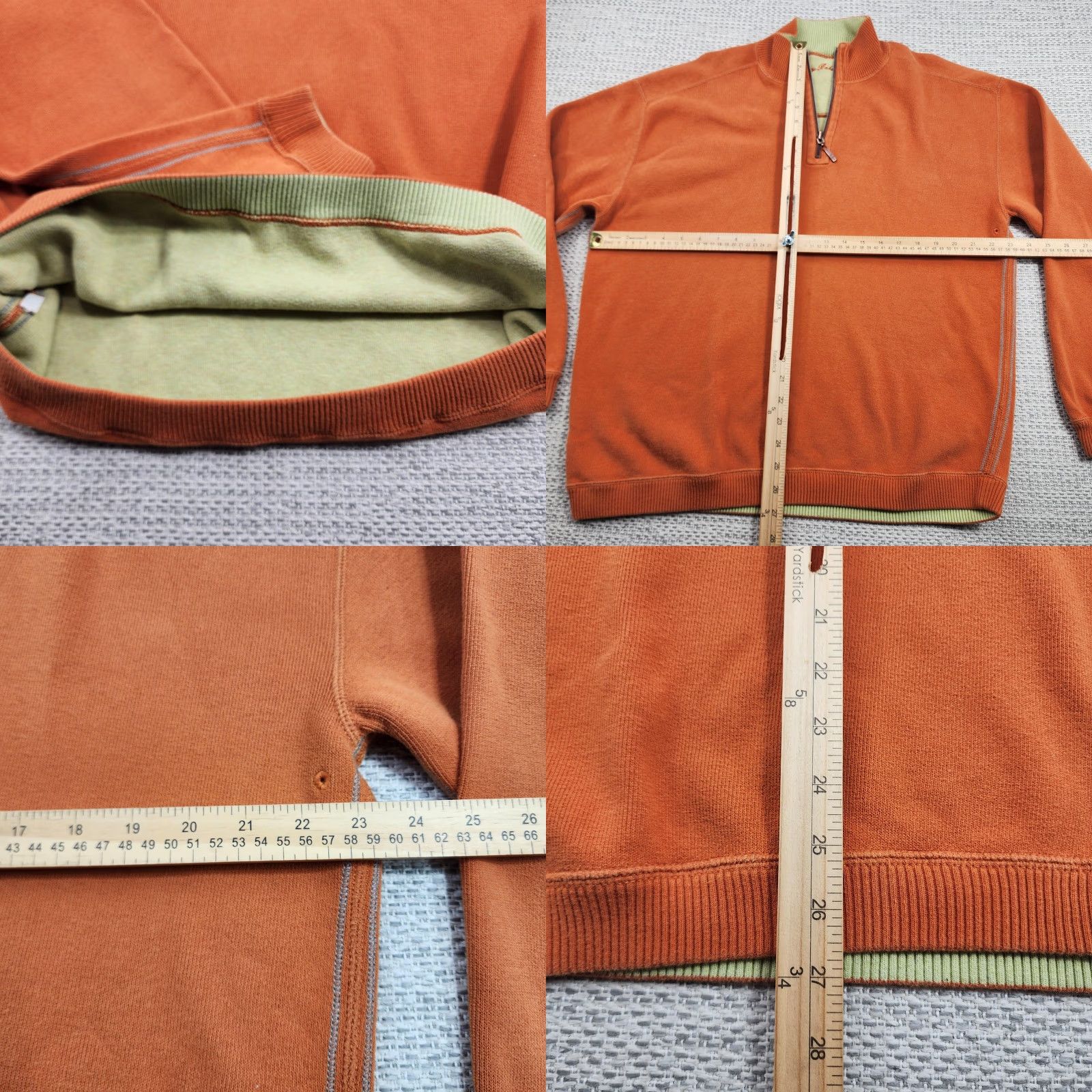 Tommy Bahama Tommy Bahama Sweater Mens L Orange Quarter Zip Pullover Cotton Mock Neck Shirt Size US L / EU 52-54 / 3 - 8 Thumbnail