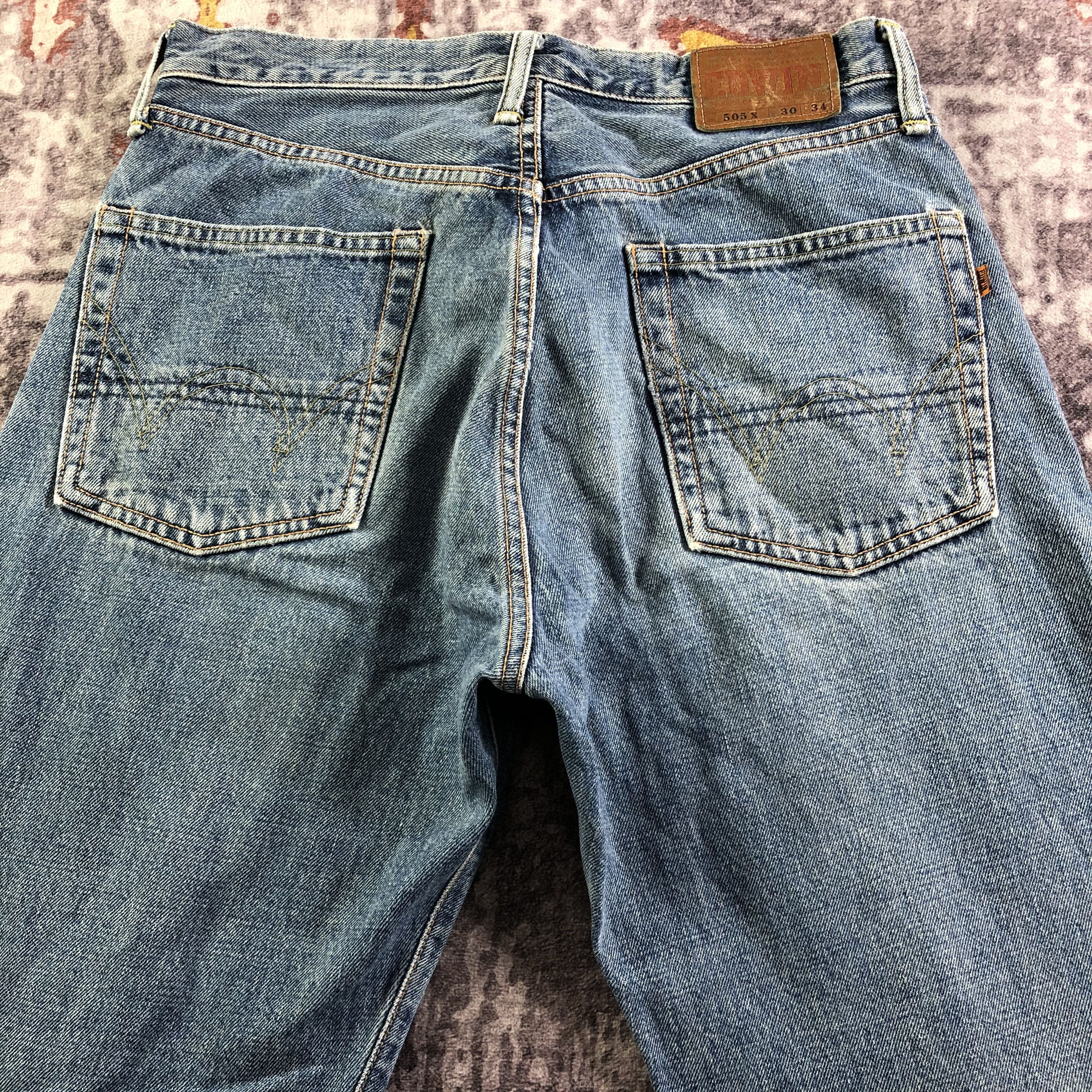 Edwin Vintage Blue Wash Edwin 505 Selvedge Jeans-JM3520 Size US 31 - 5 Thumbnail