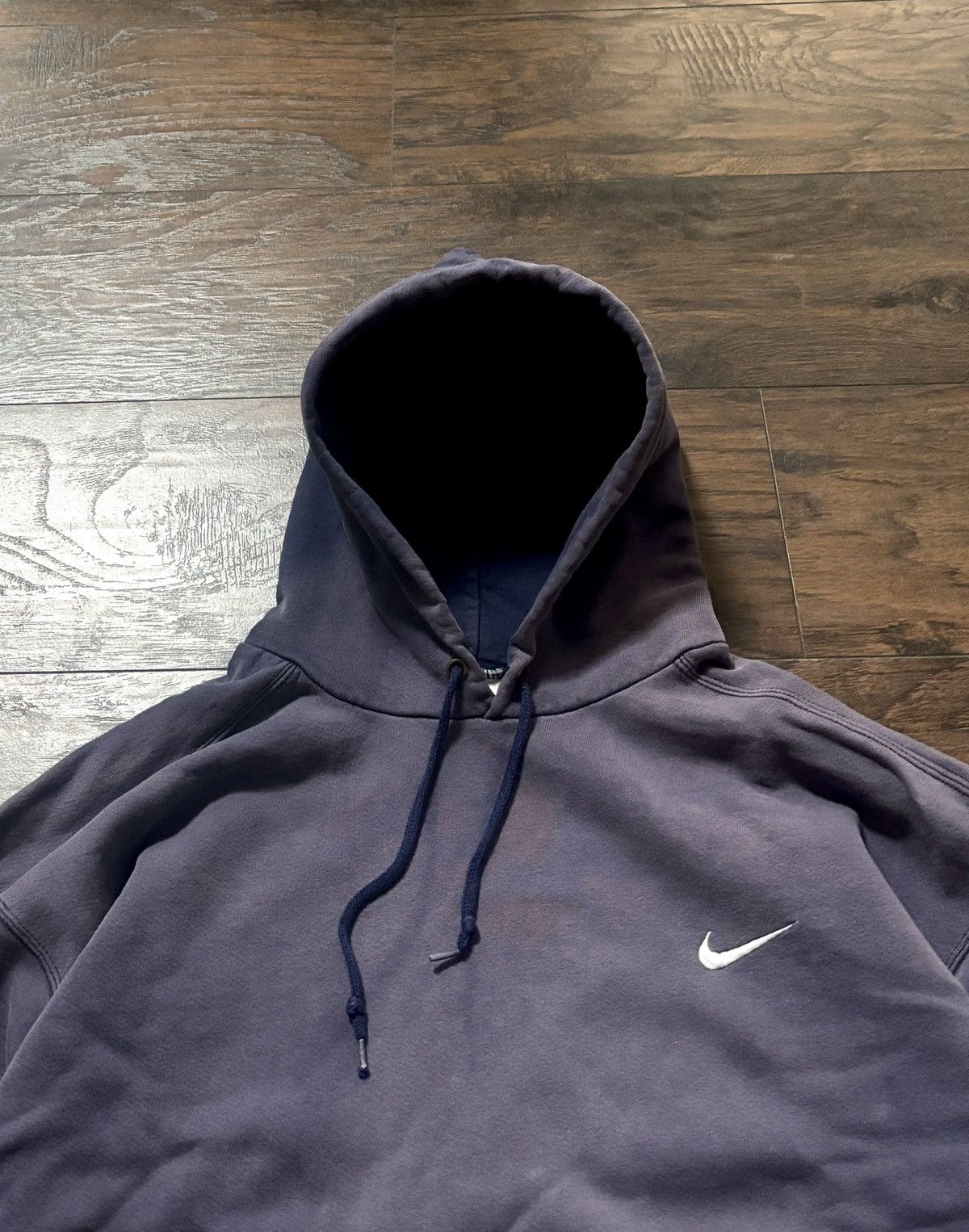 Nike Vintage 90s Faded Nike Mini Swoosh Hoodie Size US XL / EU 56 / 4 - 2 Thumbnail