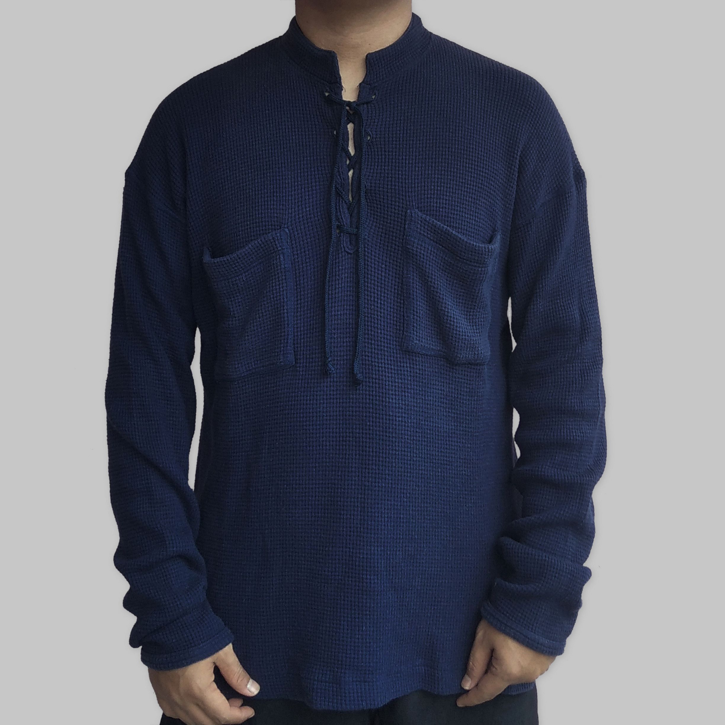Issey Miyake Vintage 90s TETE HOMME ISSEY MIYAKE Indigo Thermal Size US XL / EU 56 / 4 - 2 Thumbnail