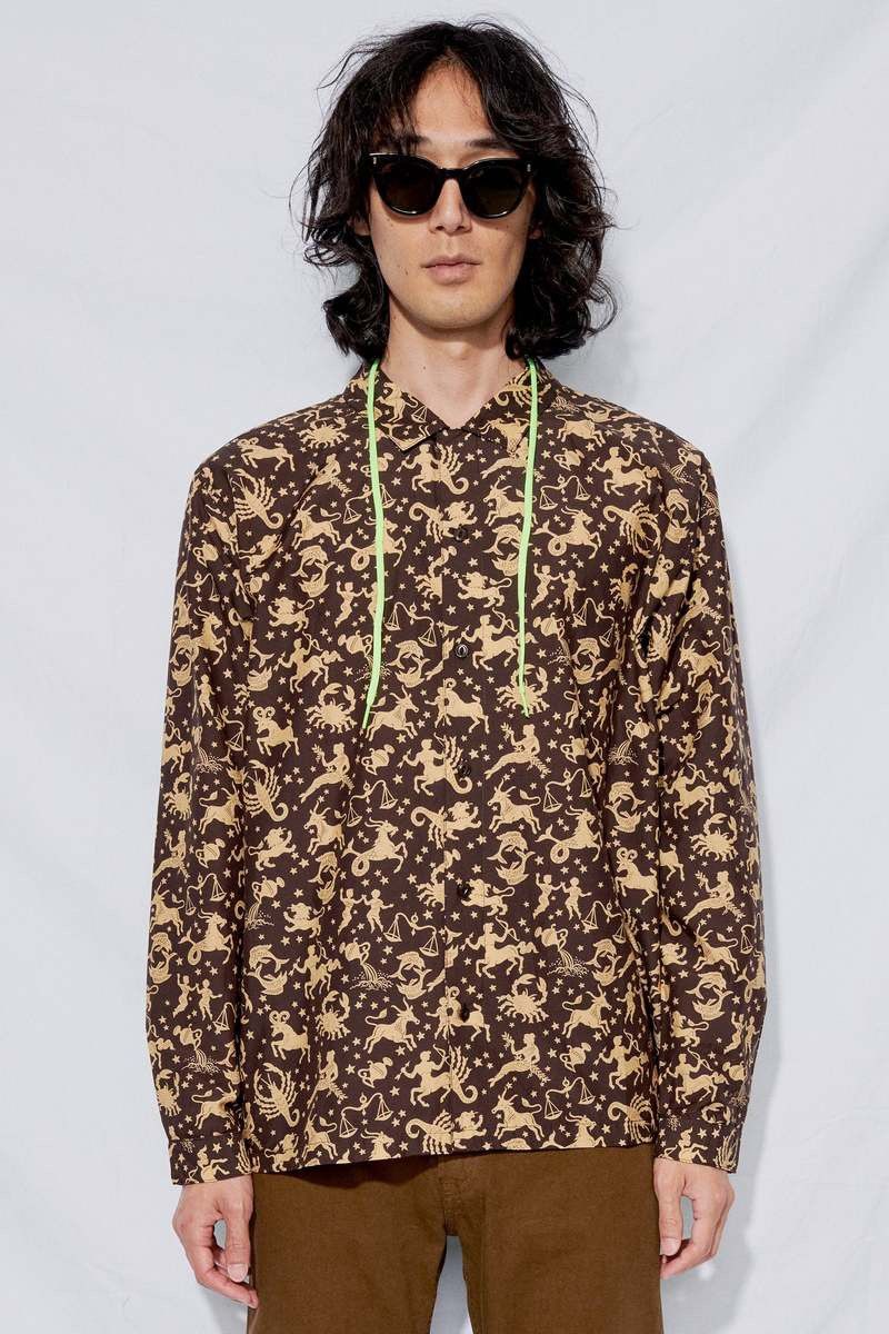 YMC !DS! SS23 YMC Zodiac Motif Silk Button Up Shirt Size US M / EU 48-50 / 2 - 2 Thumbnail