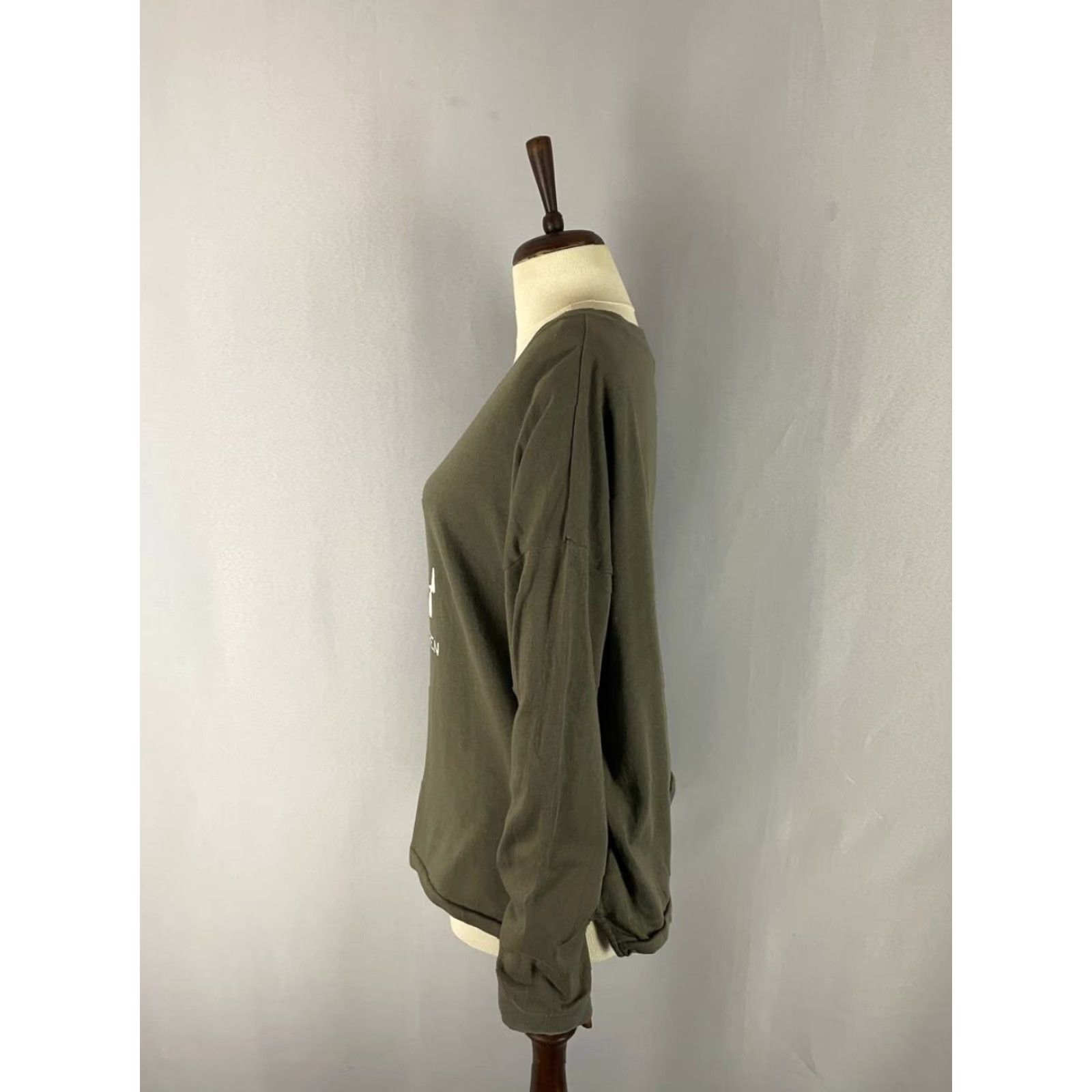 Ralph Lauren Lauren Ralph Lauren Sweatshirt Womens 2XL Olive Green Cotton Scoop Neck Pullover Crew Neck All Seasons Solid Long Sleeve Autumn Size XXL / US 16-18 / IT 52-54 - 5 Thumbnail