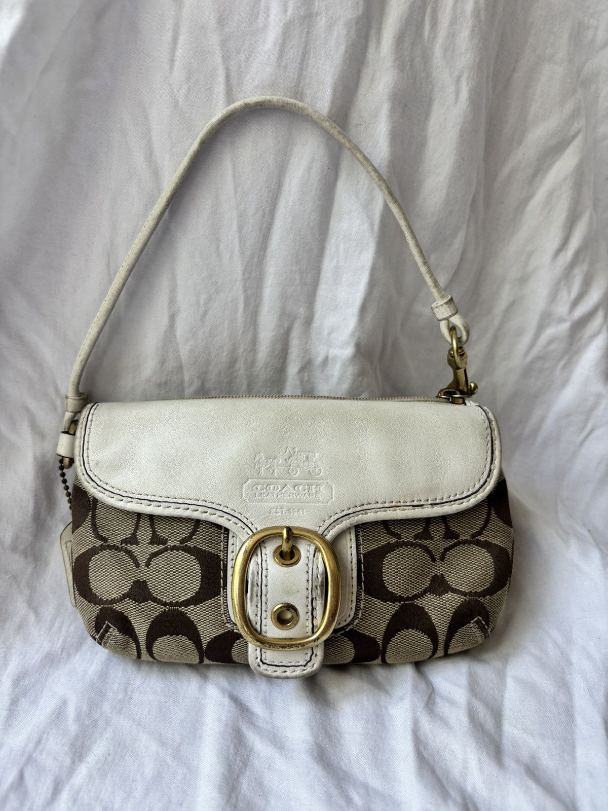 NICE COACH Y2K PLEATED BLK SIGNATURE C MEDIUM CROSSBODY SHOULDER 