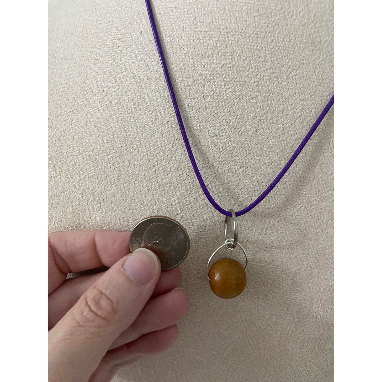 Handmade wood bead pendant necklace Size ONE SIZE - 2 Thumbnail