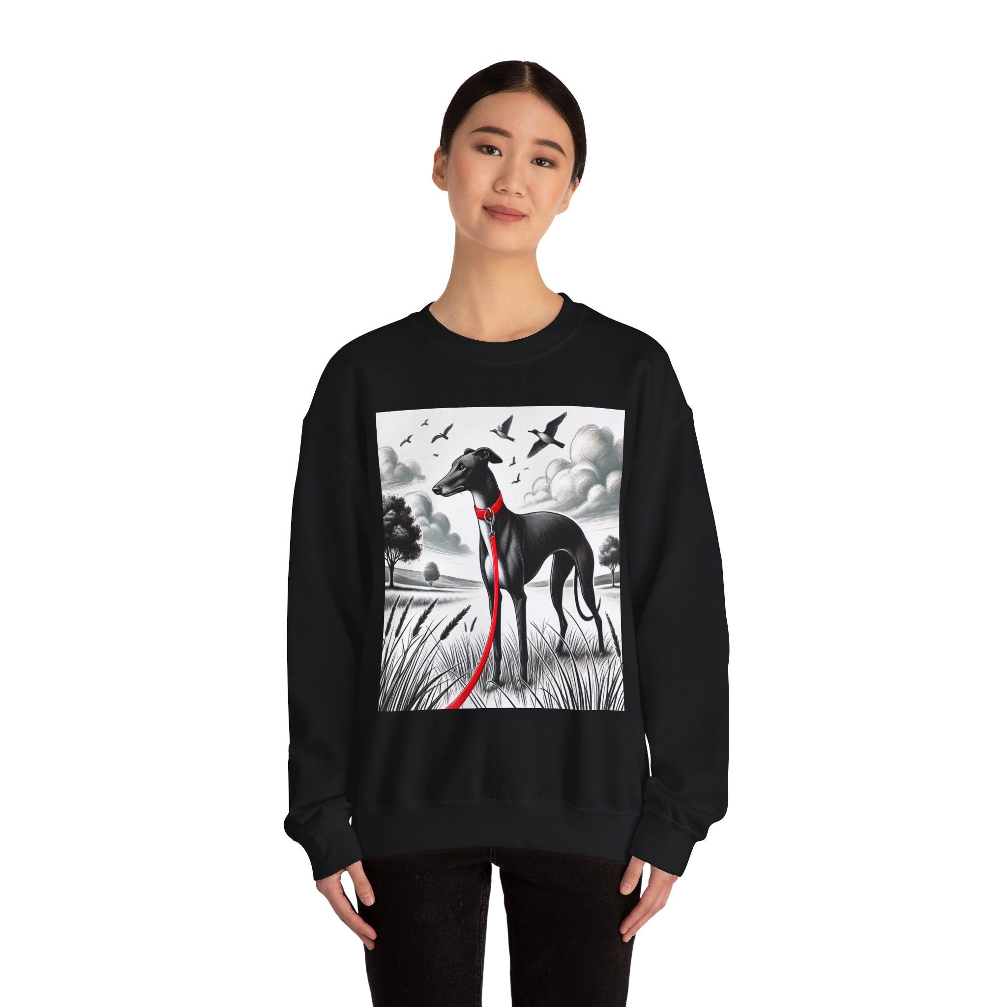 Gildan Elegant Greyhound in the Open Fields Crewneck Sweatshirt Size US L / EU 52-54 / 3 - 7 Thumbnail