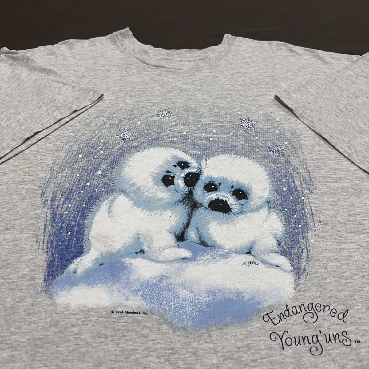 Vintage Vintage 90s Morehead Endangered Young'uns Seal Art Tee 2XL Size US XXL / EU 58 / 5 - 1 Thumbnail